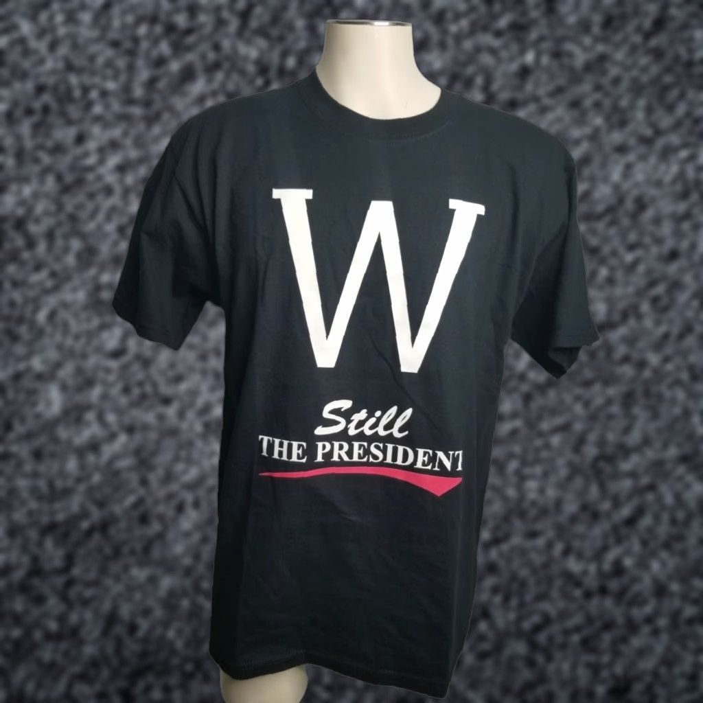 Gildan VINTAGE George W Bush Still The President T Shirt Mens L Black 50/50 Cotton Polyester Crew Neck Short Sleeve Graphic Print Gildan Regular Fit Size US L / EU 52-54 / 3 - 1 Thumbnail
