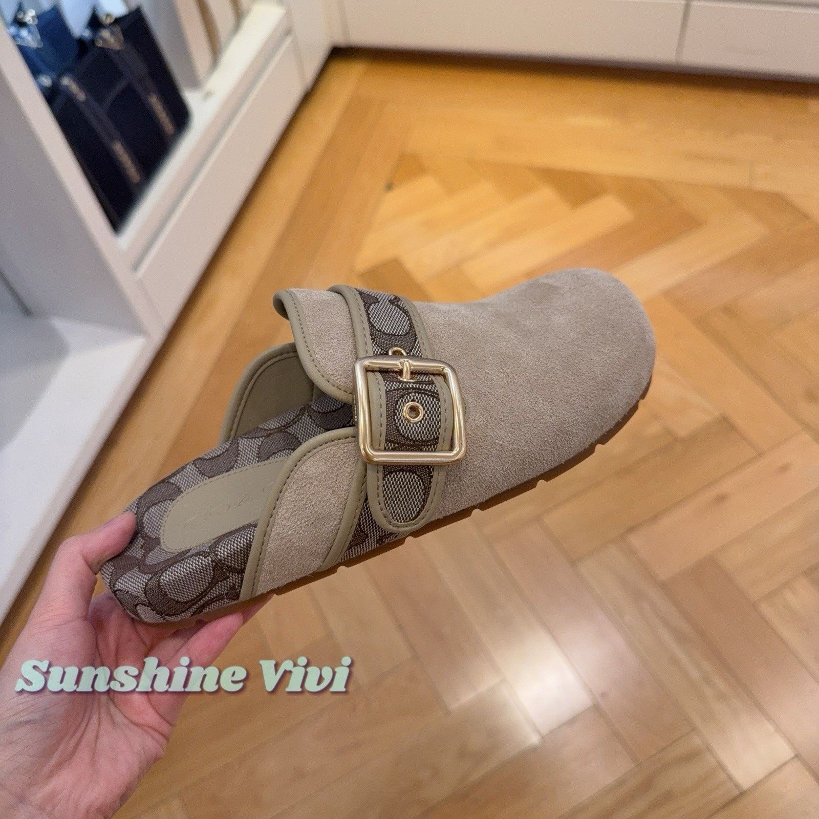 Coach NWT Coach Woman Archival Buckle Clog Shoes Oat Suede CCO05 Size US 10 / IT 40 - 2 Thumbnail