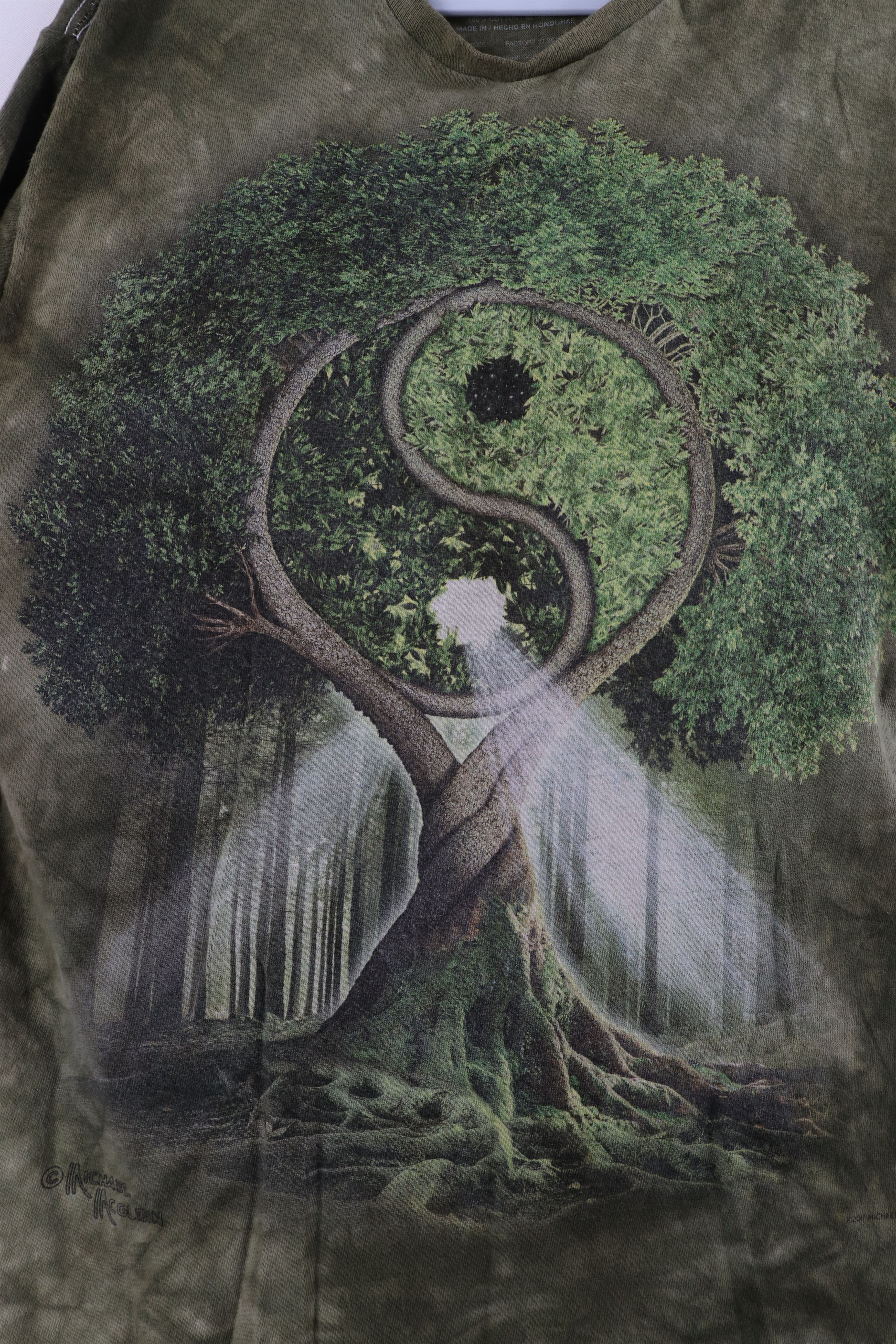 Vintage Vintage Y2K Acid Wash Yin Yang Tree Nature Mythical T-Shirt Size US M / EU 48-50 / 2 - 4 Thumbnail