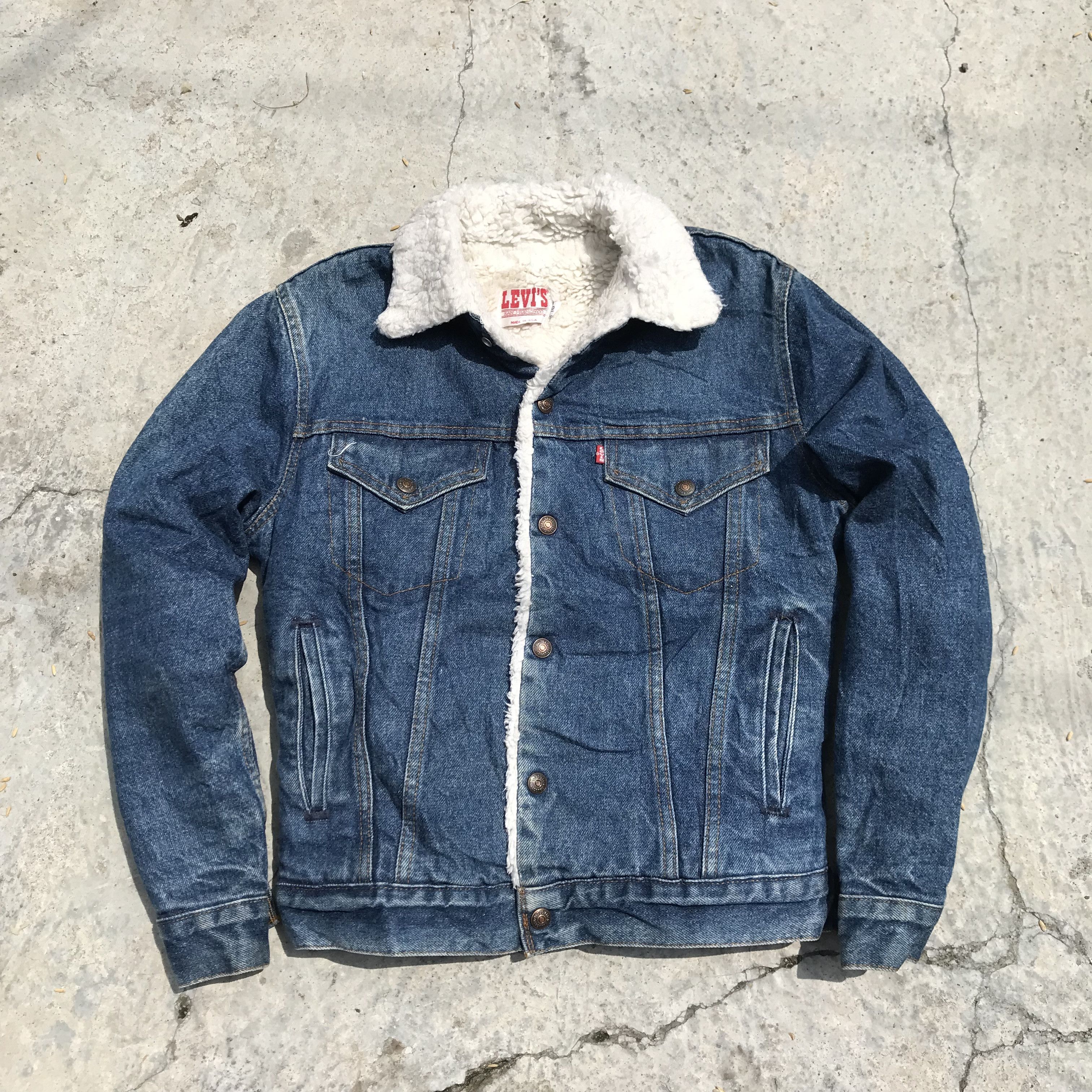 Levi's Vintage 90s Levis Classic Sherpa lined Jeans Trucker Jacket Size US M / EU 48-50 / 2 - 2 Thumbnail