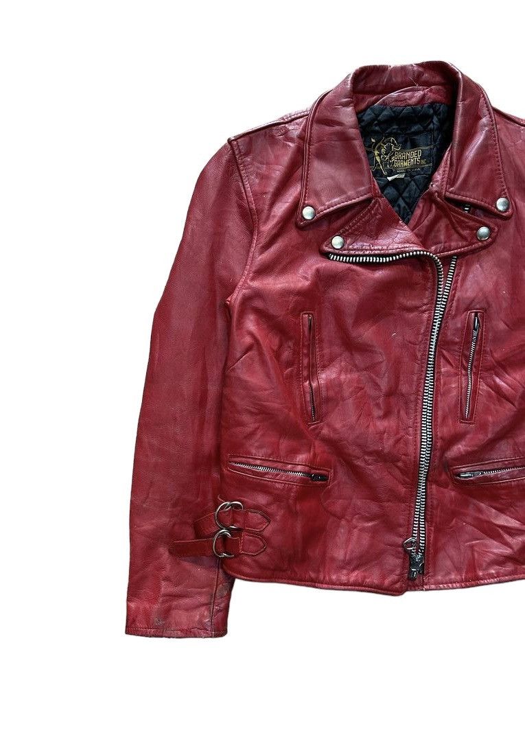 Branded Leather Vtg Branded Garments Double Collar Leather Jacket Size US S / EU 44-46 / 1 - 2 Thumbnail