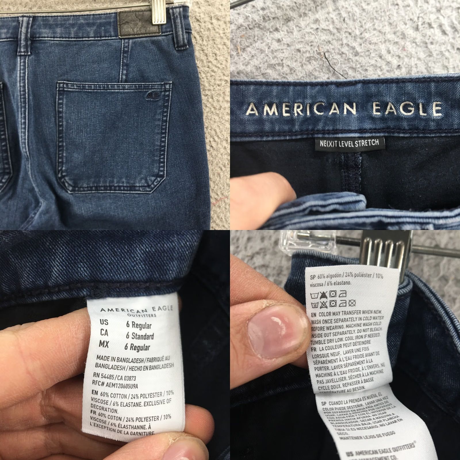 American Eagle Outfitters American Eagle Skinny Jeggings Jeans Womens 6 Blue Denim Zip Fly Size 28" / US 6 / IT 42 - 9 Thumbnail