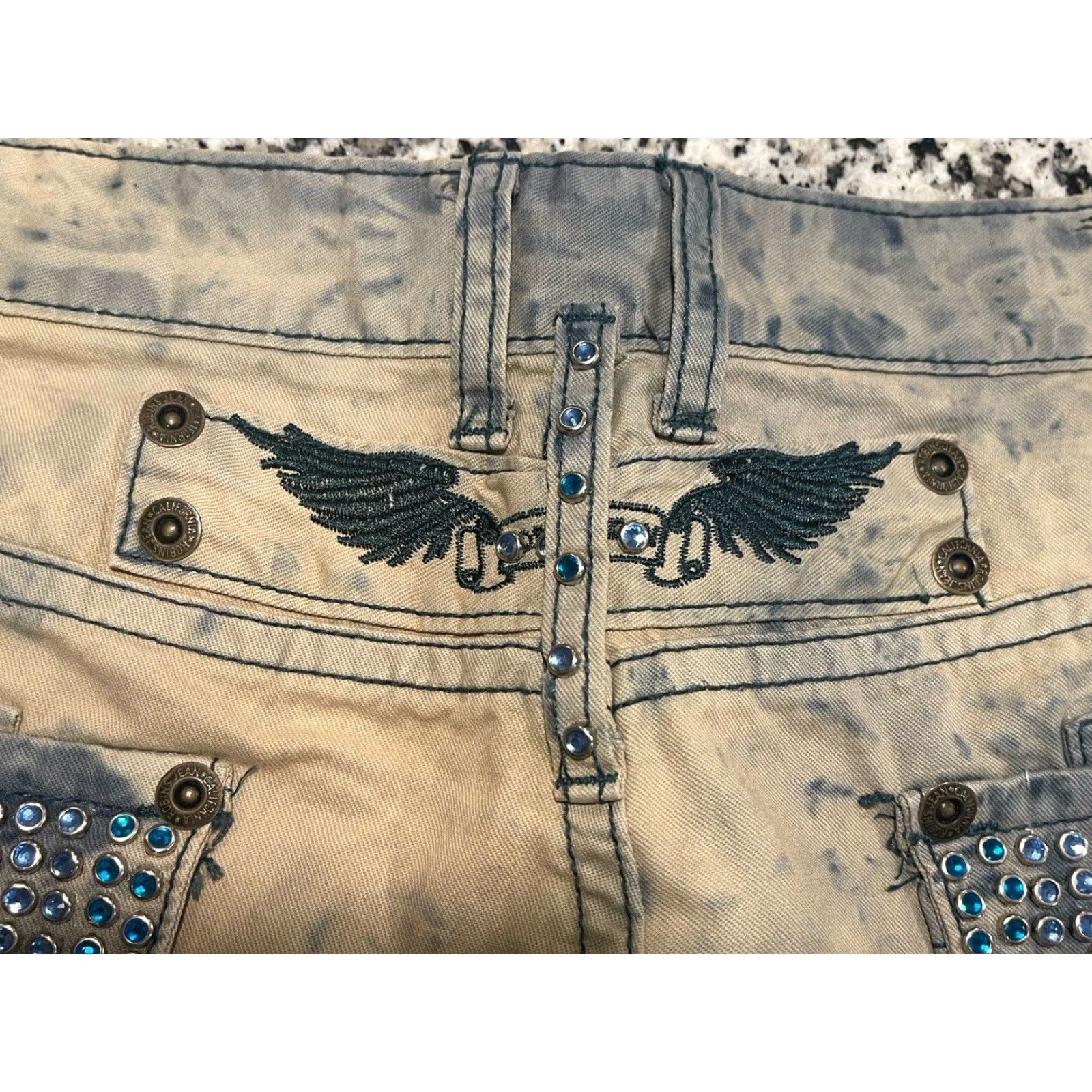 Vintage VINTAGE Robin's Jean Men's Jeans 40x31.5 Acid Washed 5-Pocket Straight Fit Cotton Denim Blue Distressed Size US 40 / EU 56 - 7 Thumbnail