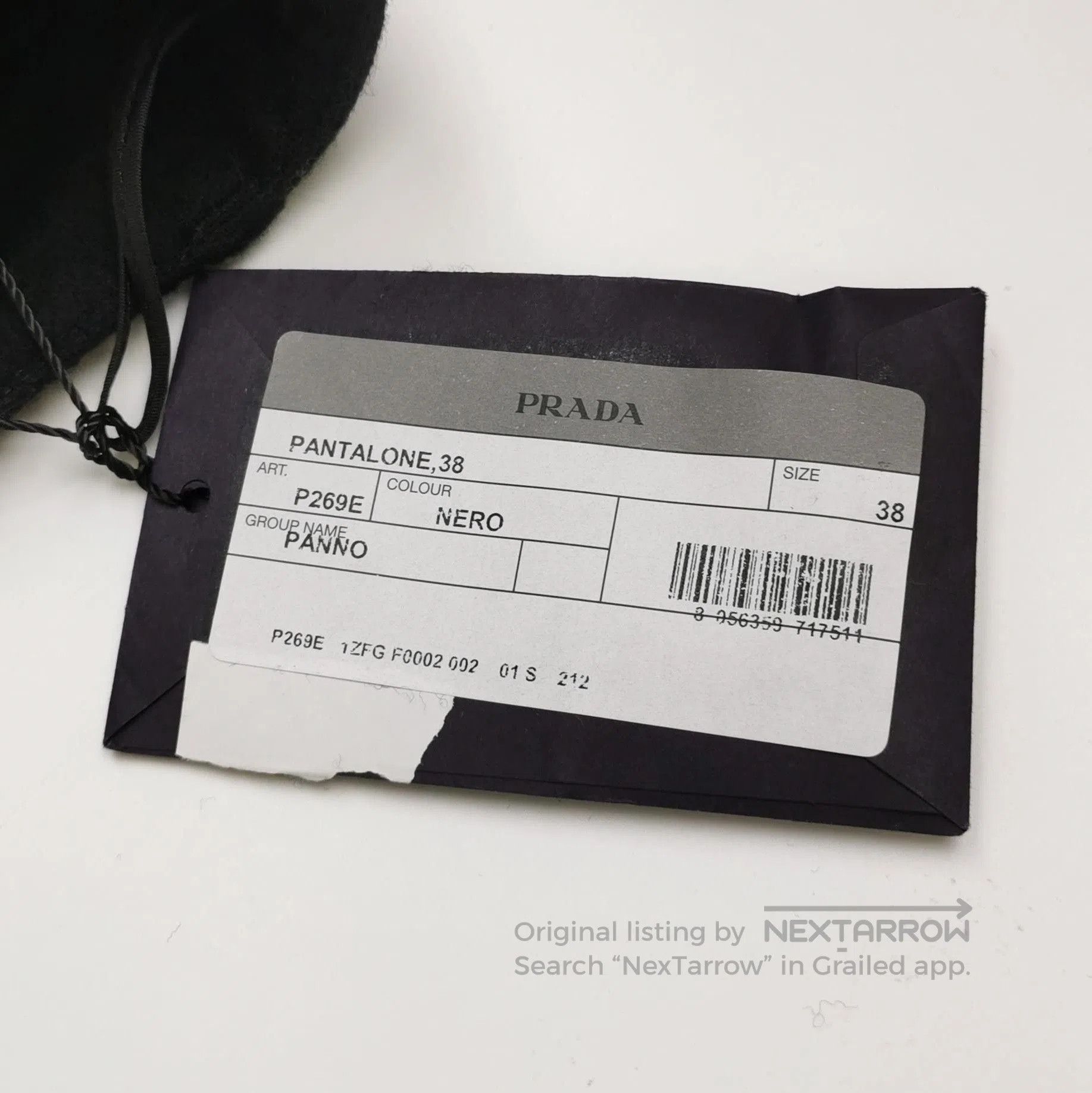 Prada Prada Wool Blend Triangle Logo Trousers in Black . Size 37" - 5 Thumbnail