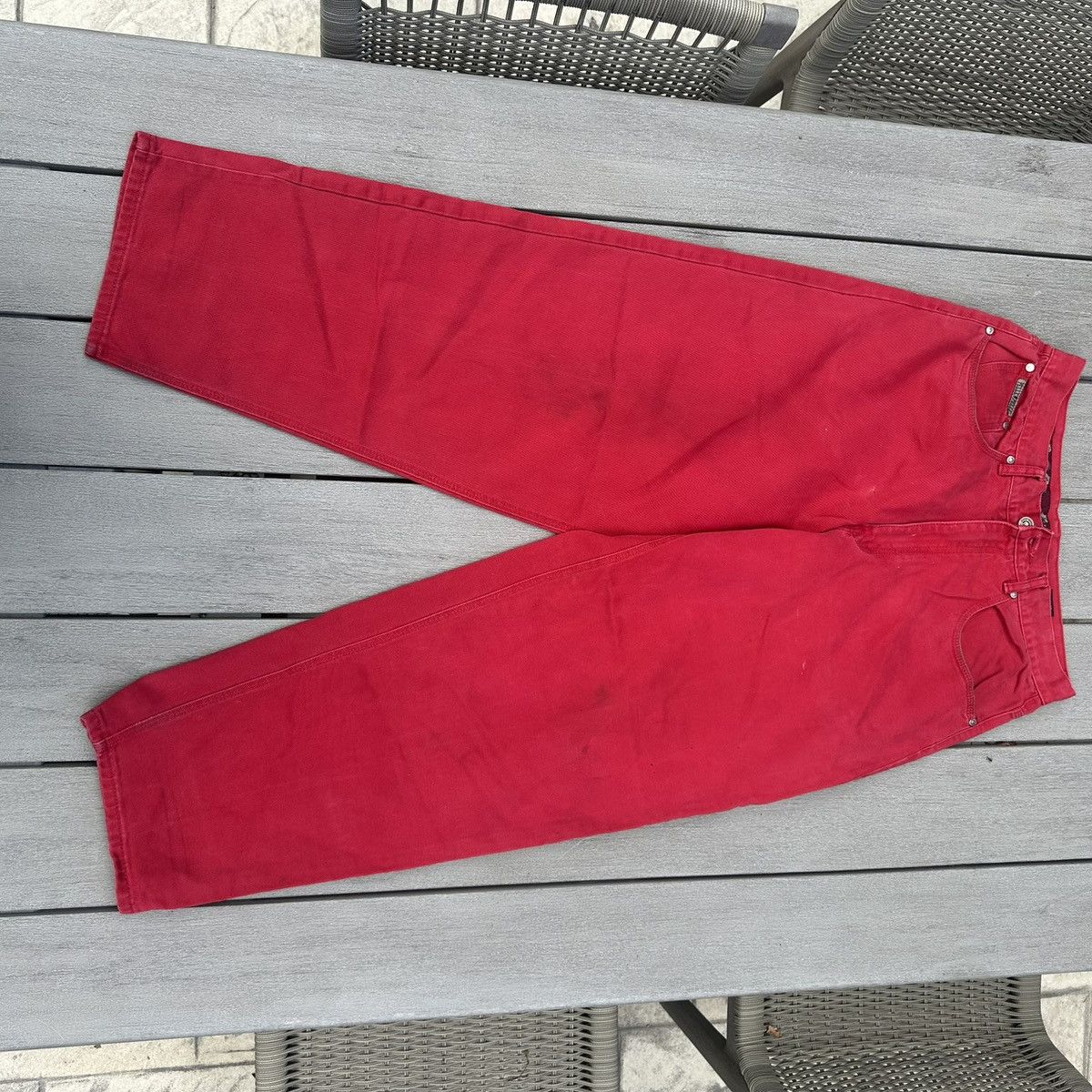 Pelle Pelle Red Vintage Baggy Pelle Pelle Embroidered Jeans Size US 34 / EU 50 - 5 Thumbnail