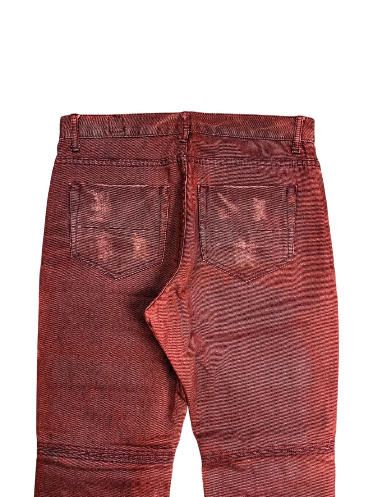 Tornado Mart 2000s Semantic Design - Red Blood Distressed Denim Pants Size US 29 - 4 Thumbnail