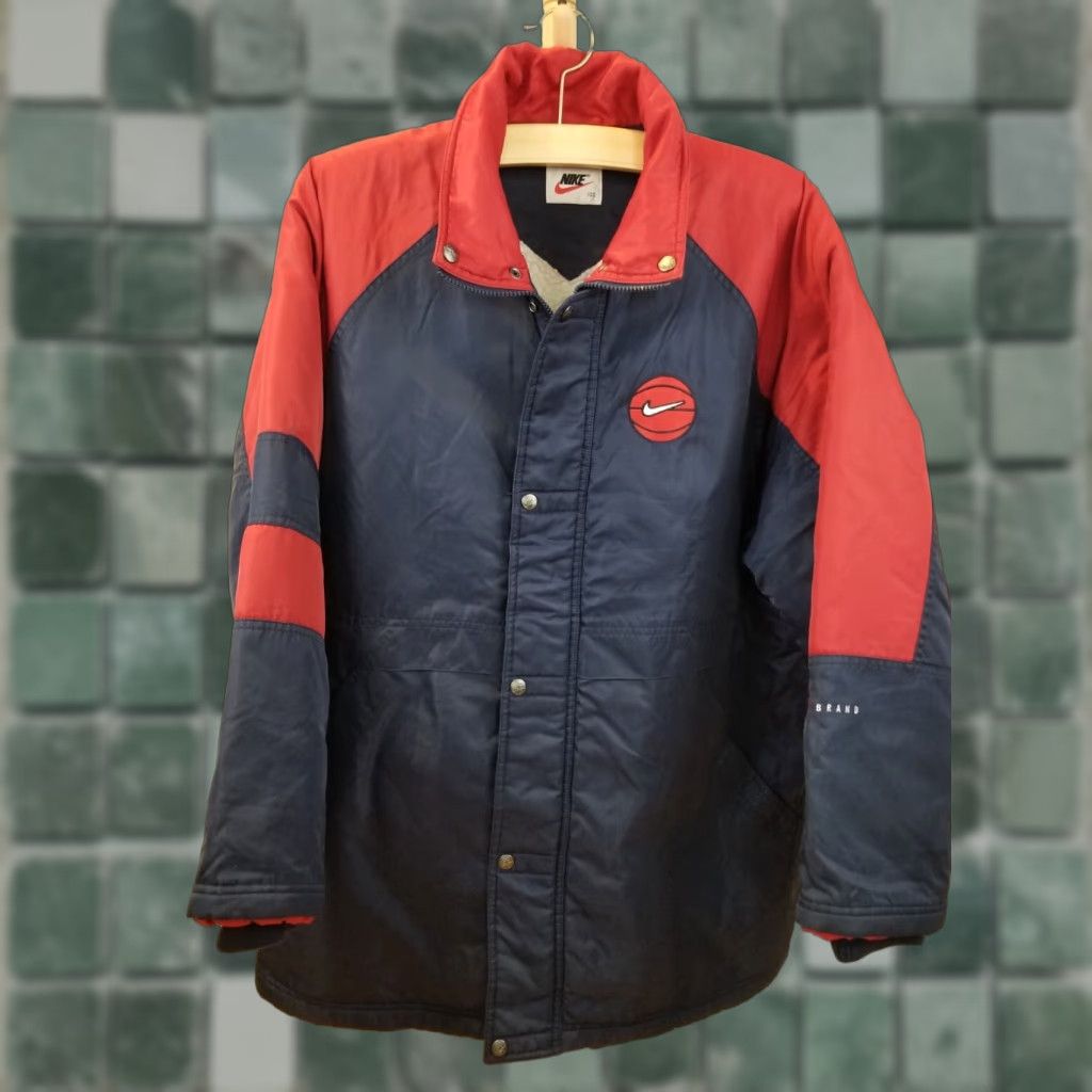 Nike VINTAGE Nike Basketball Parka Jacket Shirt Jacket Parka Men L Blue 90s Size US L / EU 52-54 / 3 - 1 Thumbnail