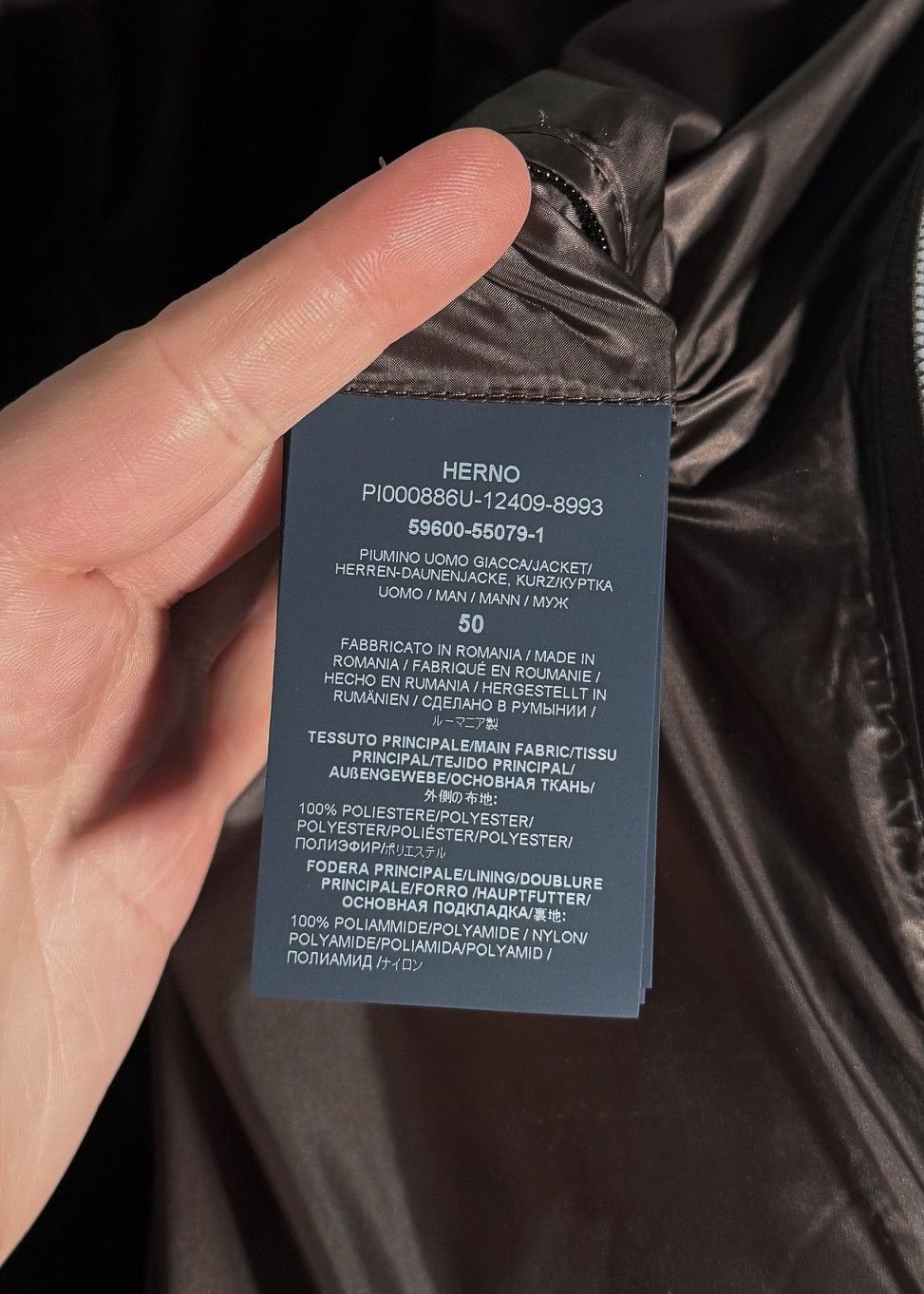 Herno Herno Brown Down Filled Puffer Bomber Jacket - 50 IT Size US M / EU 48-50 / 2 - 9 Thumbnail