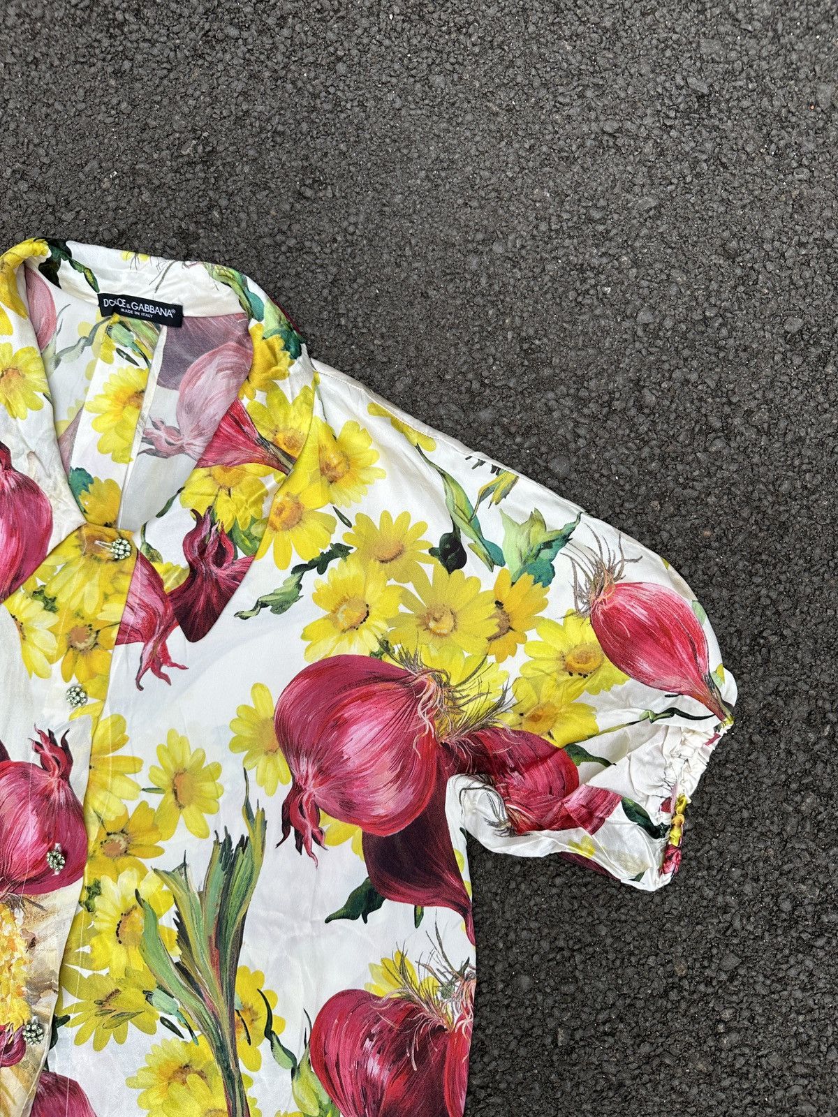 Dolce & Gabbana RARE DOLCE & GABBANA ONION PRINT SILK BLOUSE TOP WOMEN Size L / US 10 / IT 46 - 6 Thumbnail