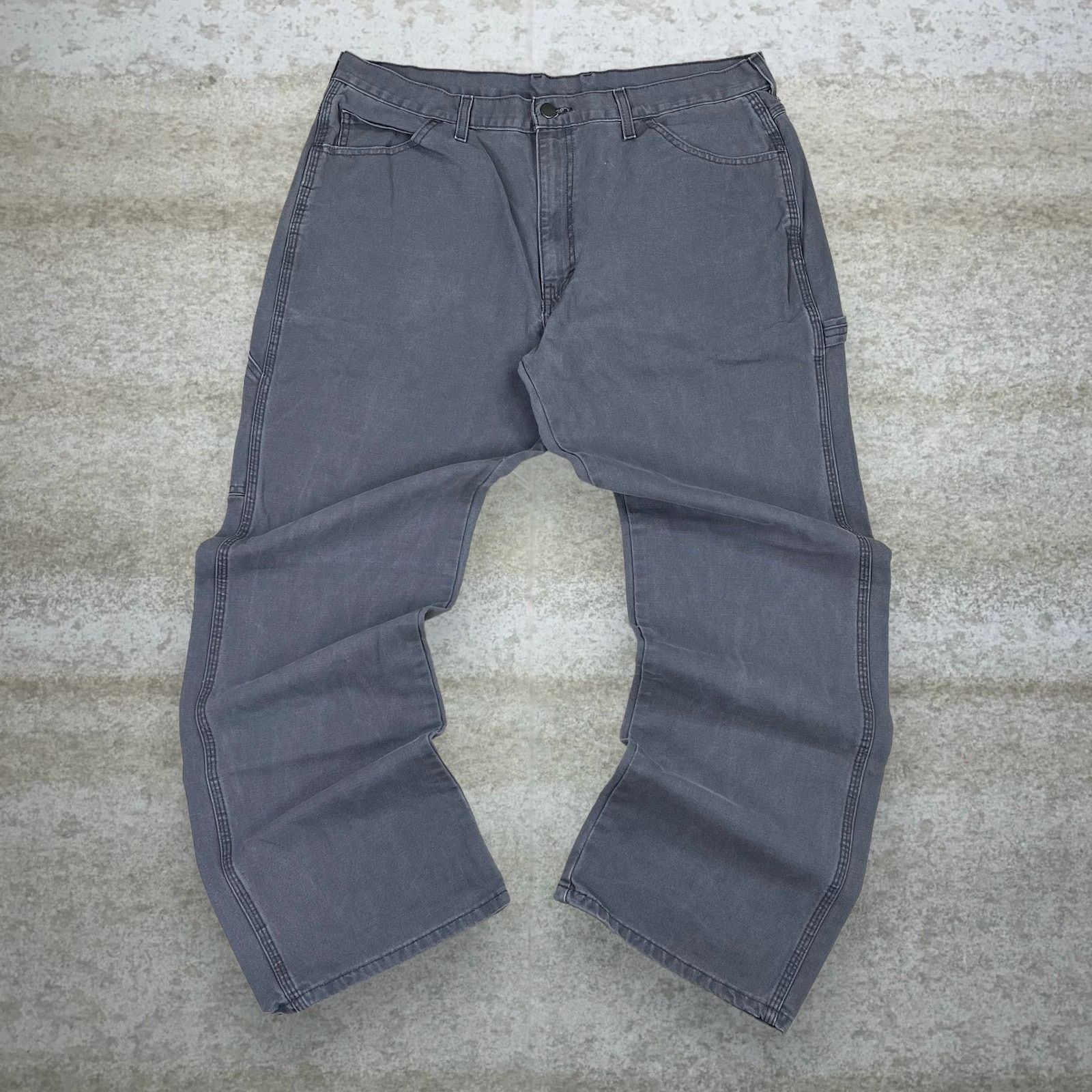 Dickies Vintage 90s Dickies Carpenter Pants 36x32 Baggy Grey Canvas Size US 36 / EU 52 - 2 Thumbnail