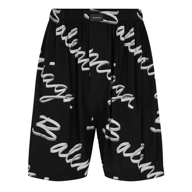 image of Balenciaga O1G2R1Mq0324 Short In Black & White in Black/White, Men's (Size 28)