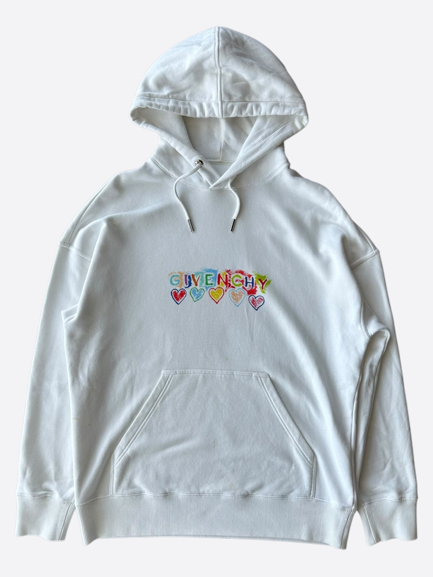 Givenchy Givenchy White & Multicolor Crayon Logo Hoodie Size US M / EU 48-50 / 2 - 1 Thumbnail