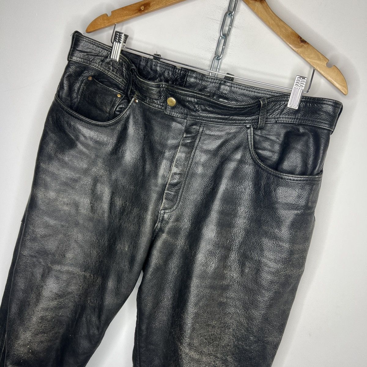 Genuine Leather × Seditionaries × Vintage Vintage LOUIS Genuine Leather Pants Trousers Rave Size US 34 / EU 50 - 4 Thumbnail
