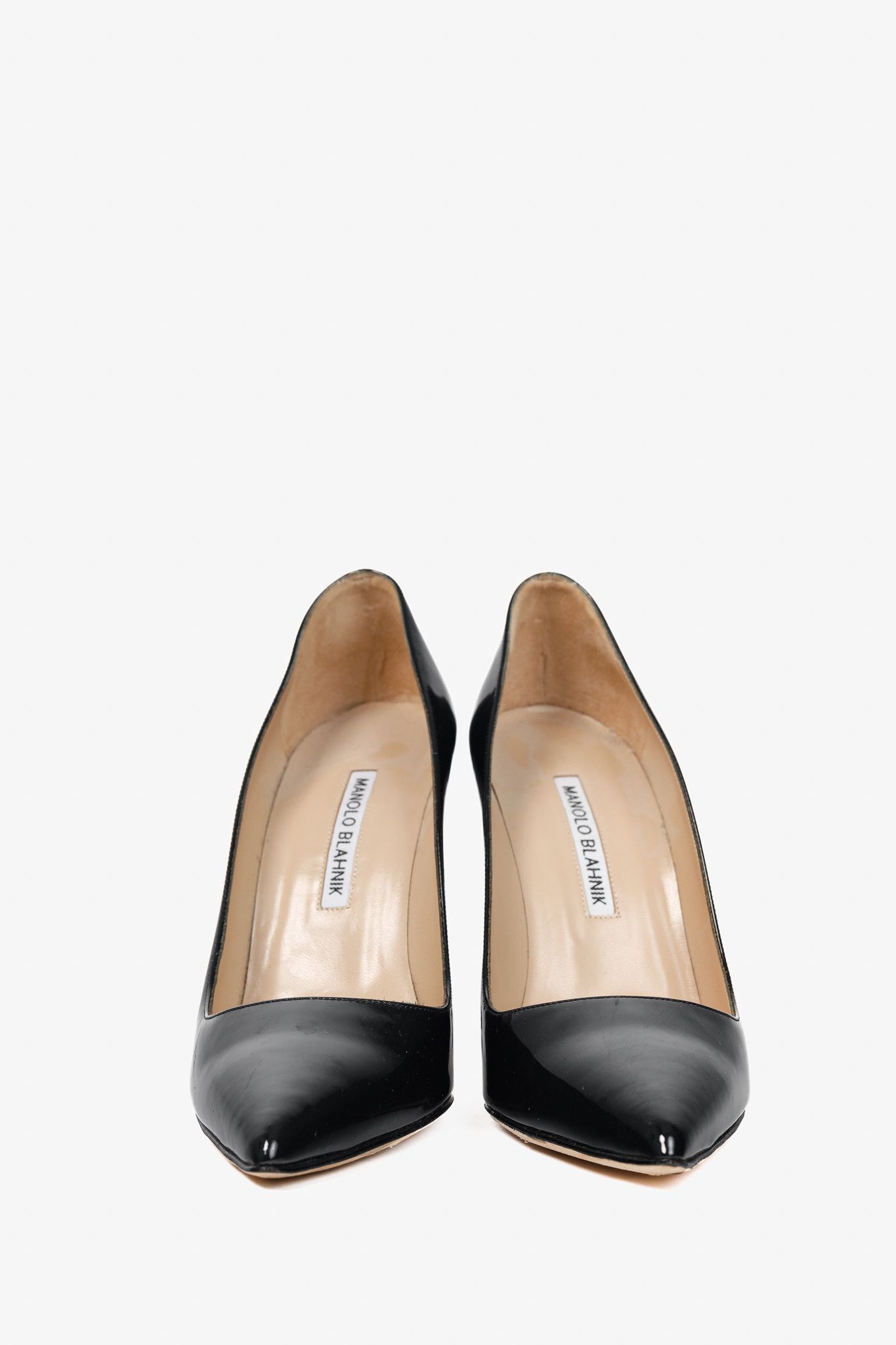 Manolo Blahnik Manolo Blahnik BB Patent Leather Pointed-Toe Pumps Size US 7.5 / IT 37.5 - 2 Thumbnail