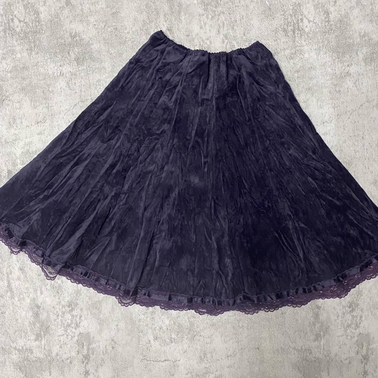 Other Gothic purple velvet lace midi skirt #gothicfashion Size 32" / US 10 / IT 46 - 2 Thumbnail