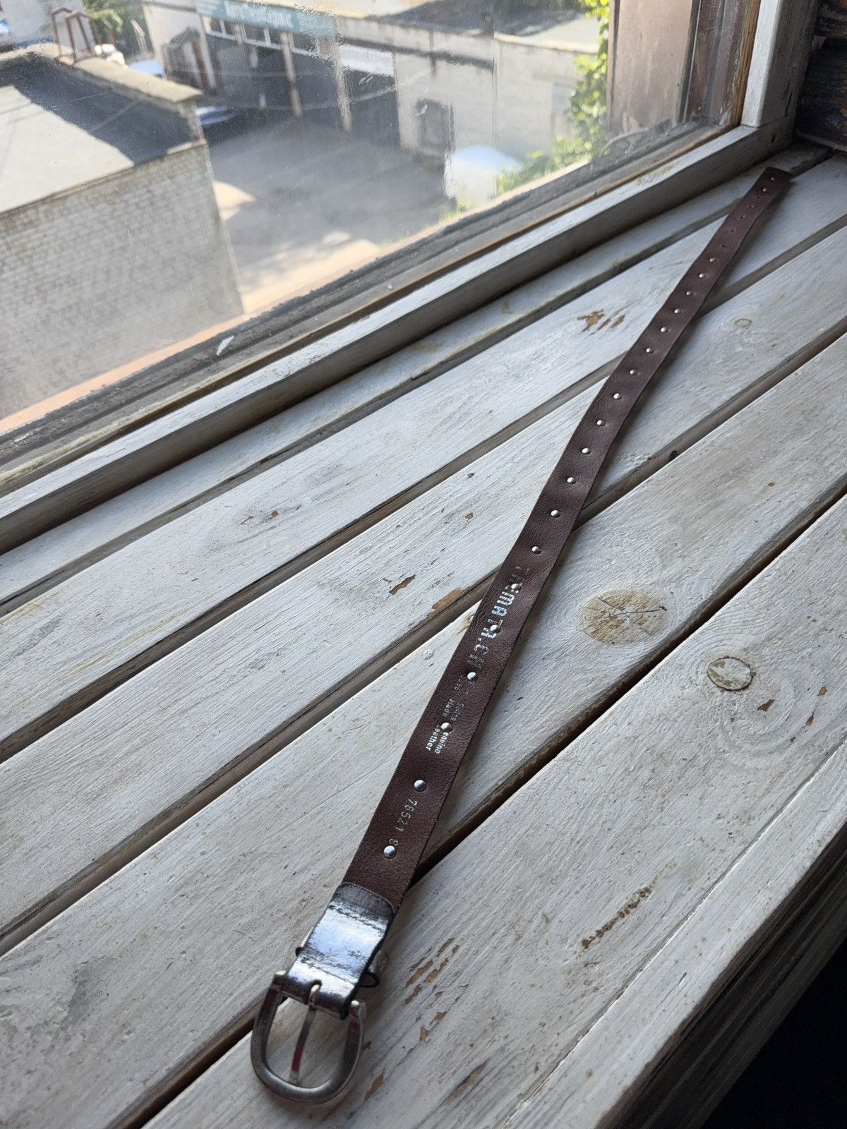 Vintage Japanese Leather Punk Emo Rock Goth Y2K Drill belt