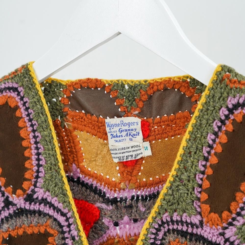 Designer Vintage Wayne Rogers Crochet Vest Size S Size S / US 4 / IT 40 - 5 Thumbnail