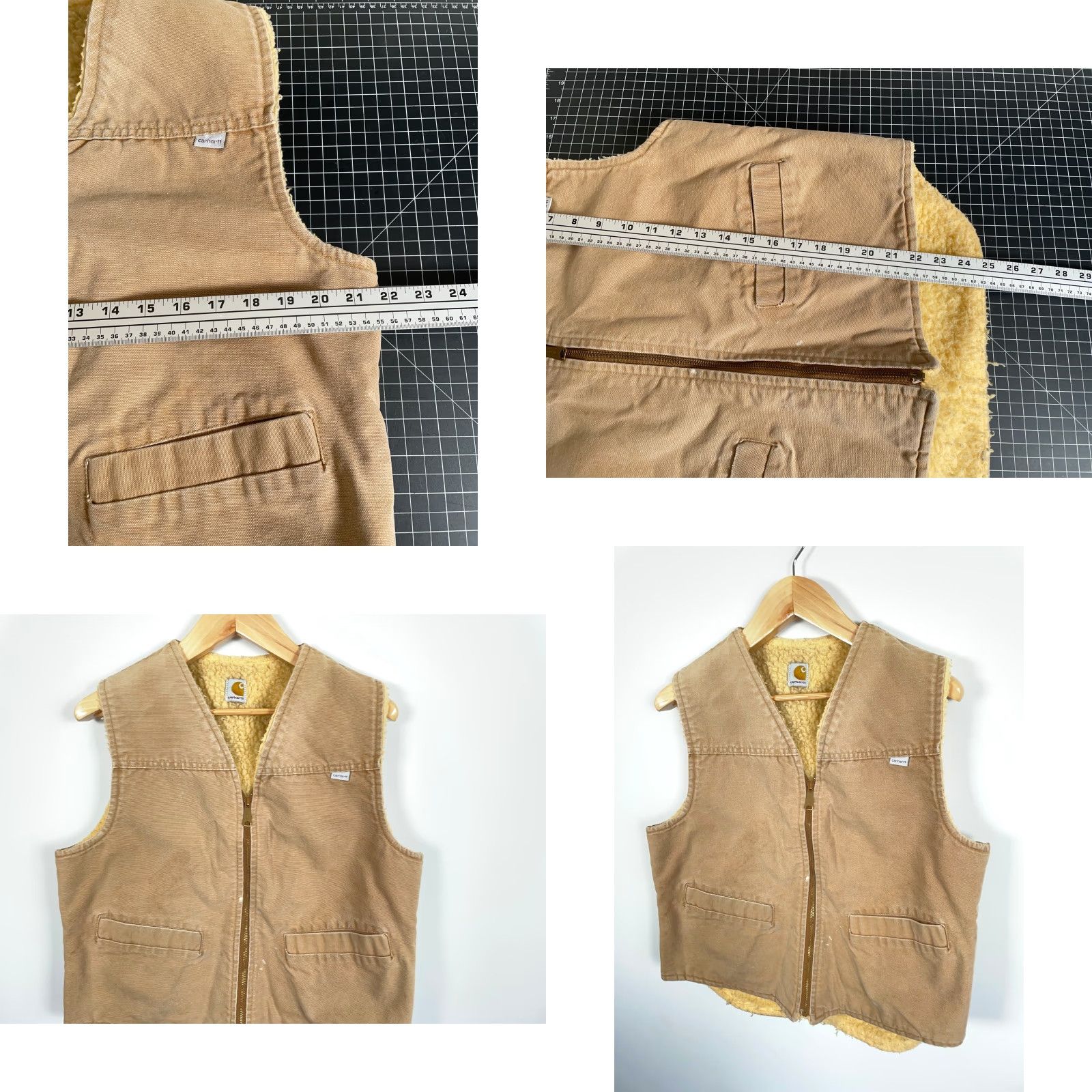 Carhartt VINTAGE Carhartt Vest Men’s Large Beige Sherpa-Lined Canvas 6SV Union Made Workwear Canvas Vest Size US L / EU 52-54 / 3 - 8 Thumbnail