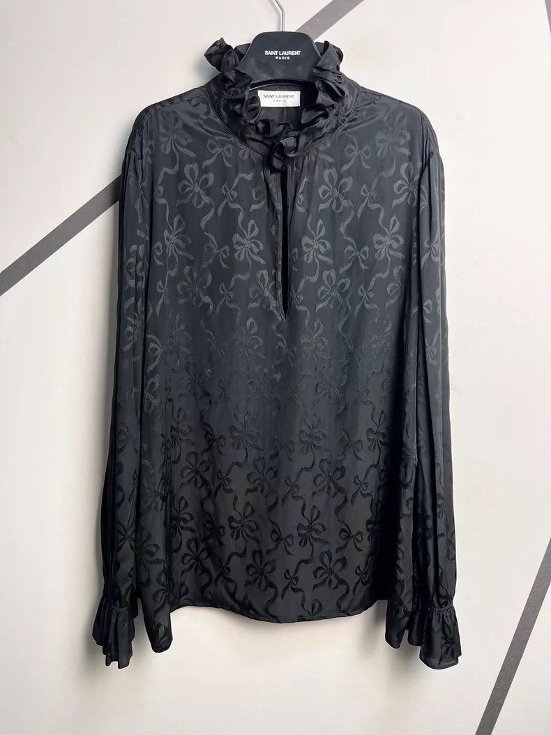 Saint Laurent Paris Saint Laurent Paris22 Spring/Summer Runway Black Floral Fu Size US XXS / EU 40 - 1 Thumbnail