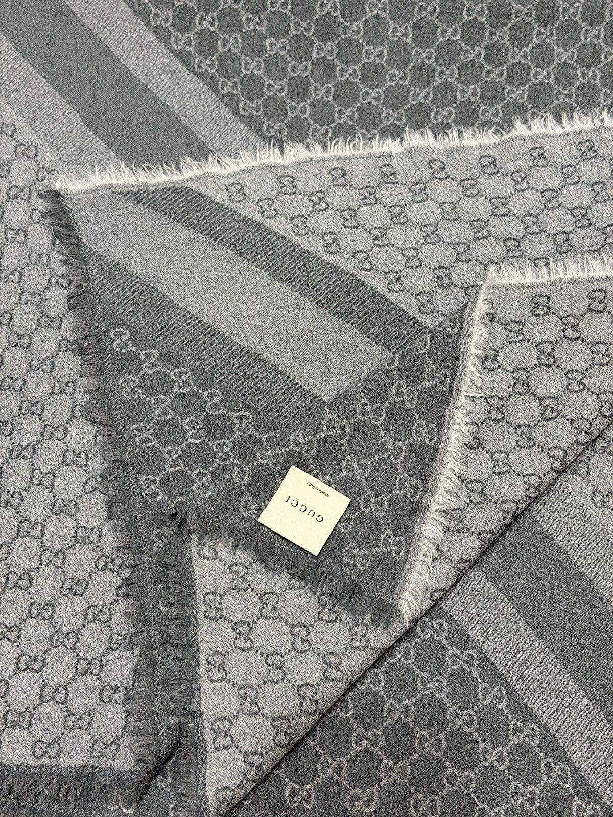 Gucci GUCCI GG Monogram Wool Big Scarf Demna Nettspend Fakemink Size ONE SIZE - 10 Thumbnail