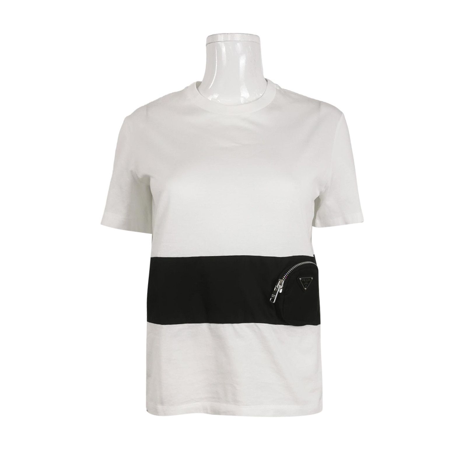 Prada Prada Color-Block Cotton T-Shirt XS 0089 Size XS / US 0-2 / IT 36-38 - 1 Thumbnail
