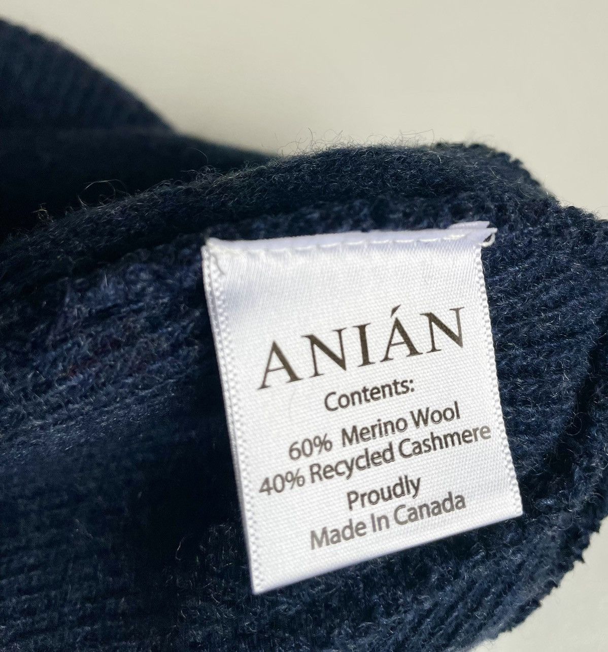 Other Anian Recycled Cashmere/ Merino Beanie NAVY Size ONE SIZE - 3 Thumbnail