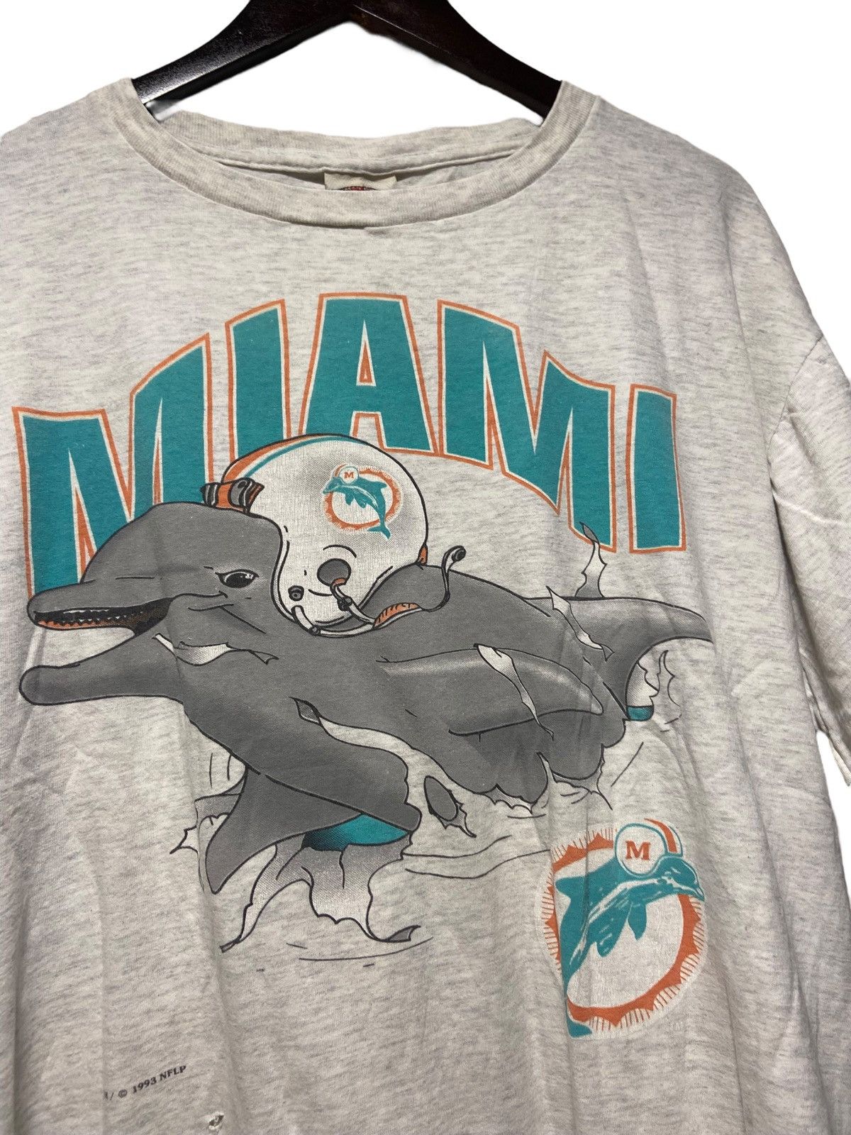 Nutmeg × Vintage Vintage 90s Miami Dolphins Breakthrough T Shirt Size XL Size US XL / EU 56 / 4 - 2 Thumbnail
