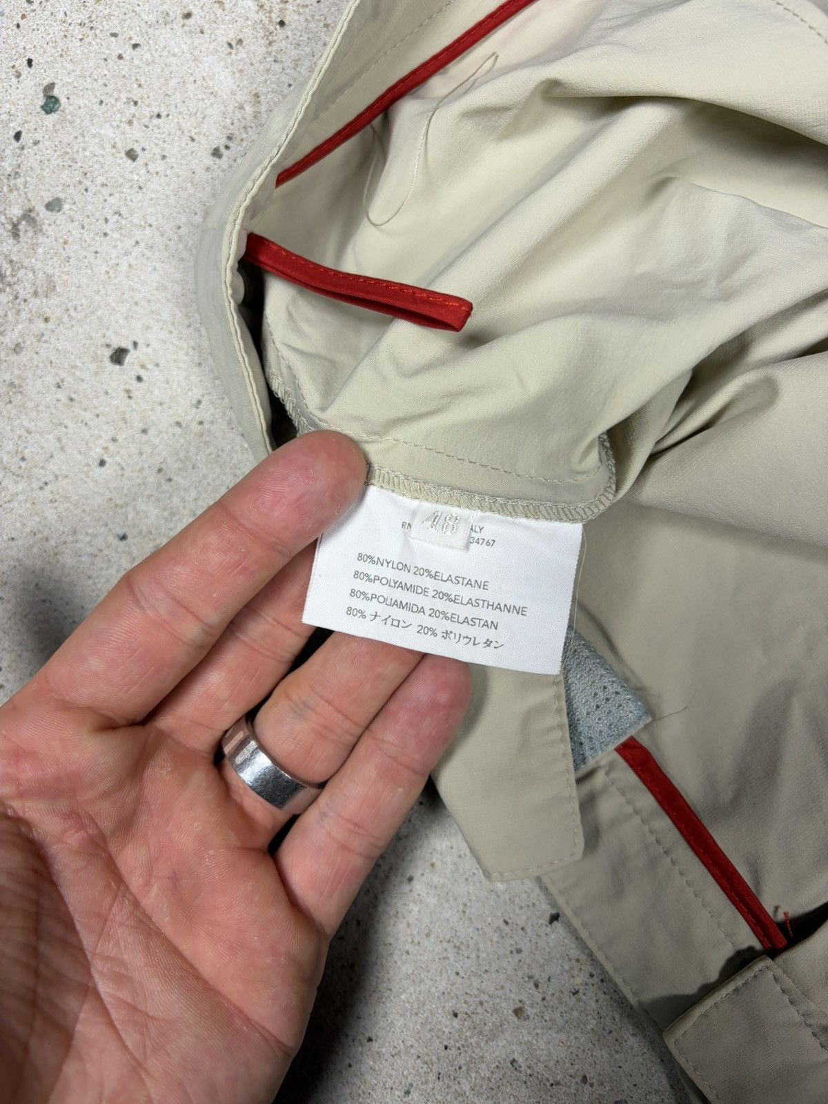 Prada DSWT 2000s Prada Sport Beige Baggy Red Tab Pants Linea Rossa Size 33" - 5 Thumbnail