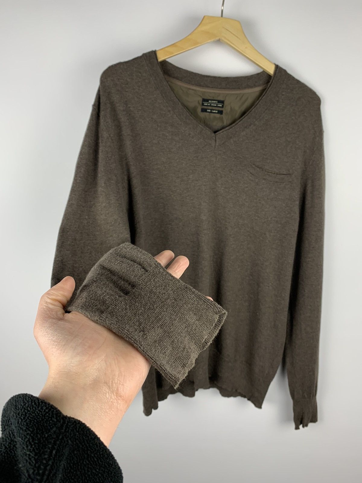 Allsaints Allsaints Mitaka V Neck Sweater Brown Cotton/Cashmere Luxury Size US L / EU 52-54 / 3 - 6 Thumbnail