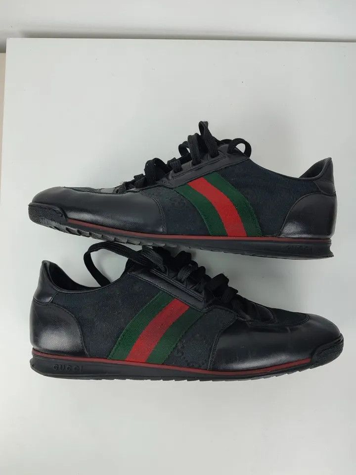 Gucci Gucci Leather Guccissima Strip Web Shoes Sneakers 28 cm Size US 10 / EU 43 - 13 Thumbnail