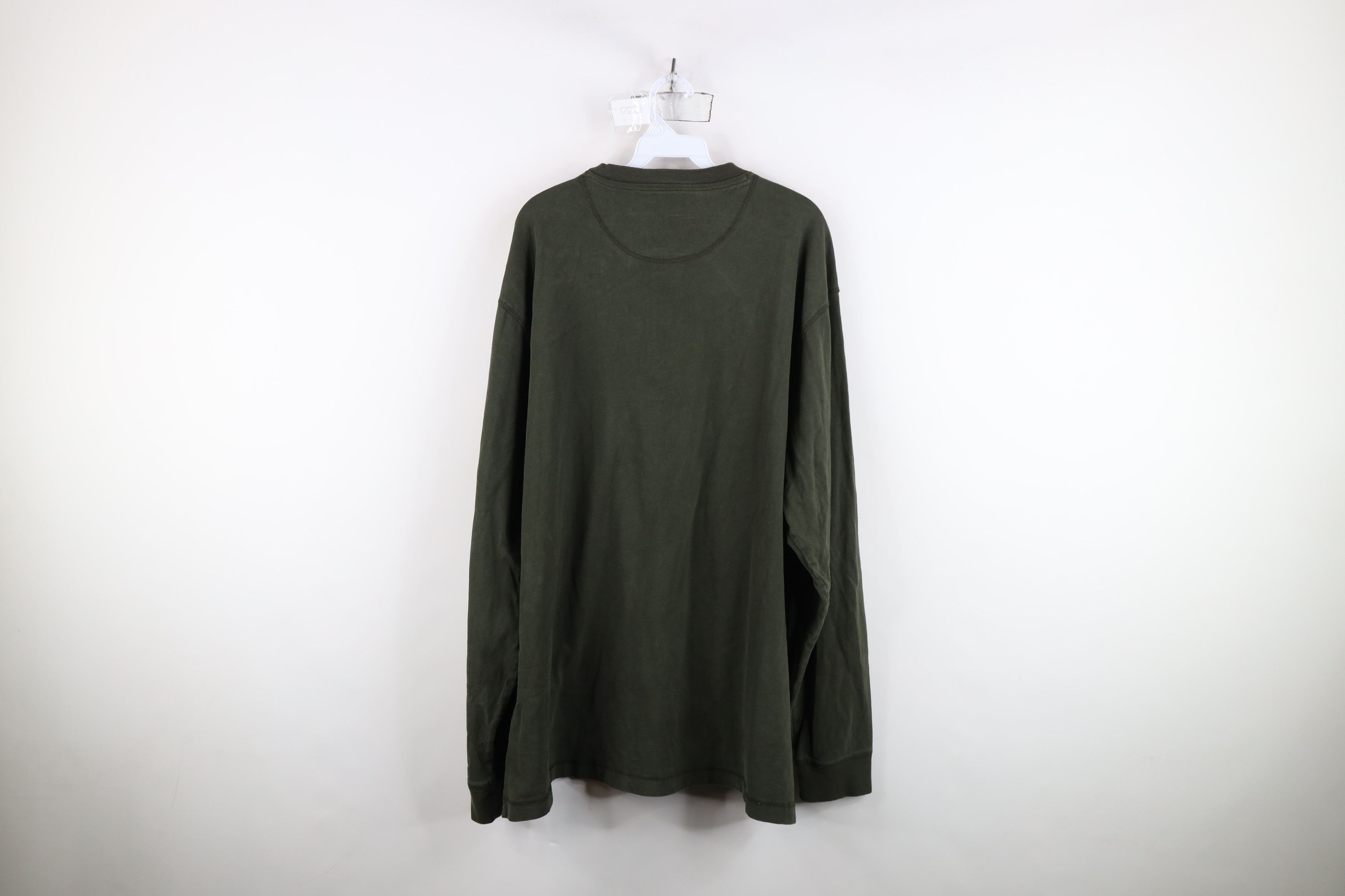 Cabelas Vintage Cabelas Blank Heavy Long Sleeve Henley T-Shirt Green Size US XXL / EU 58 / 5 - 13 Thumbnail