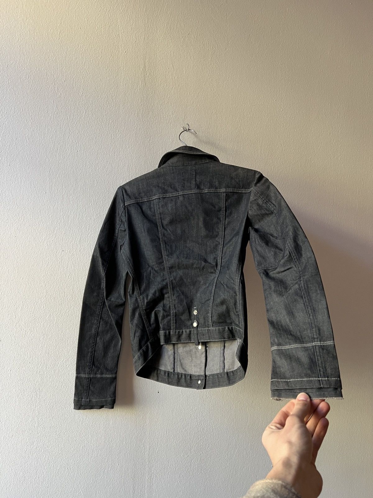 Marithe + Francois Girbaud Marithe Francois Girbaud Avant Garde Navy Blazer Jacket Size S / US 4 / IT 40 - 3 Thumbnail