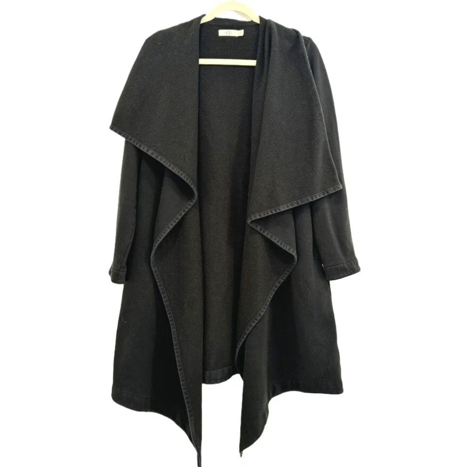 Ugg UGG Jacket Black Cardigan Long Fleece Wrap Open-Knit Drape Front Womens M Cozy Boho Outerwear Size M / US 6-8 / IT 42-44 - 2 Thumbnail