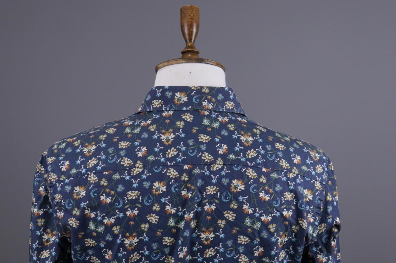 Eton Eton Slim Blue Floral Button Down Shirt Size 42 / 16 Size US M / EU 48-50 / 2 - 9 Thumbnail