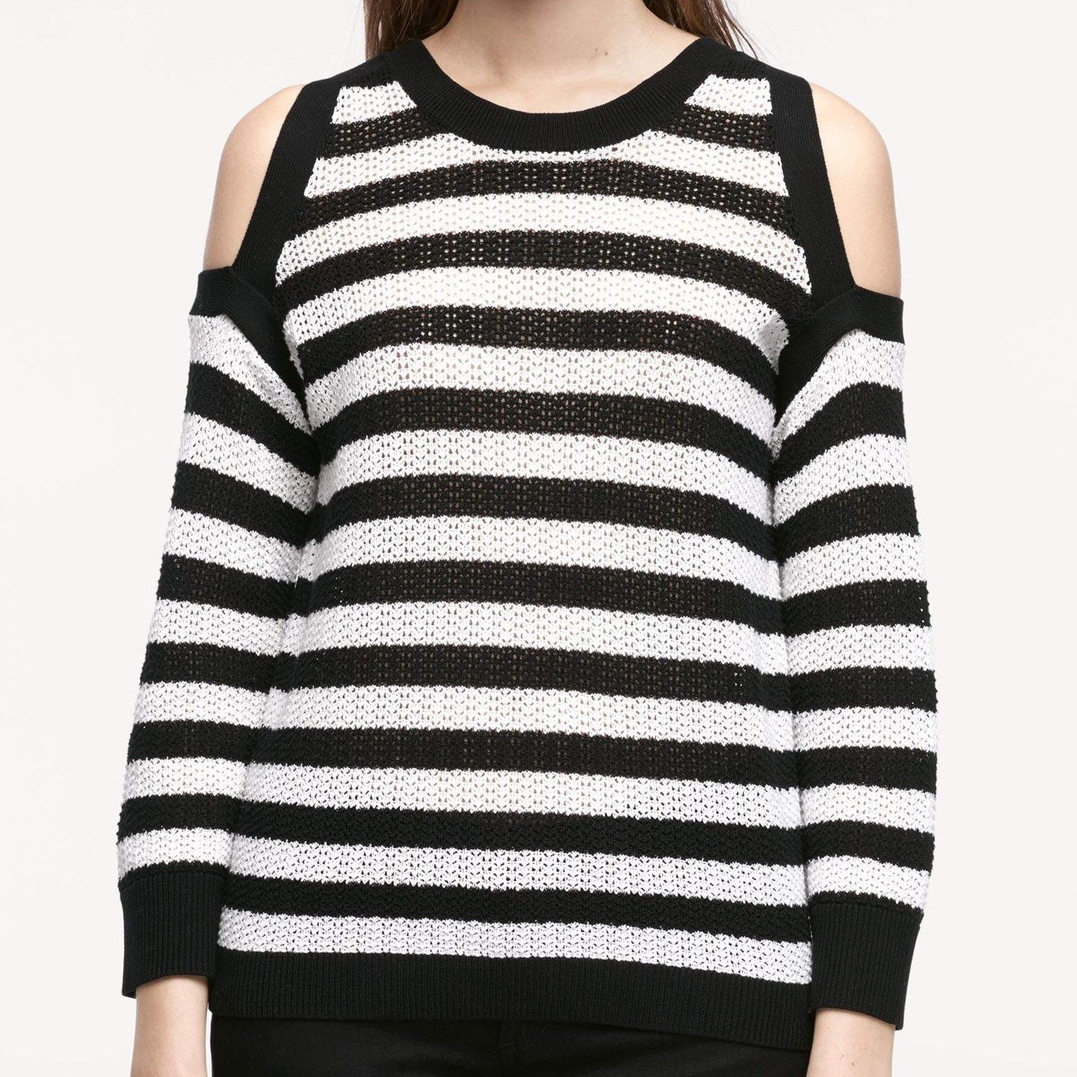 Rag & Bone Tracey Cold-Shoulder Striped Sweater NWOT $231 Size M / US 6-8 / IT 42-44 - 5 Thumbnail