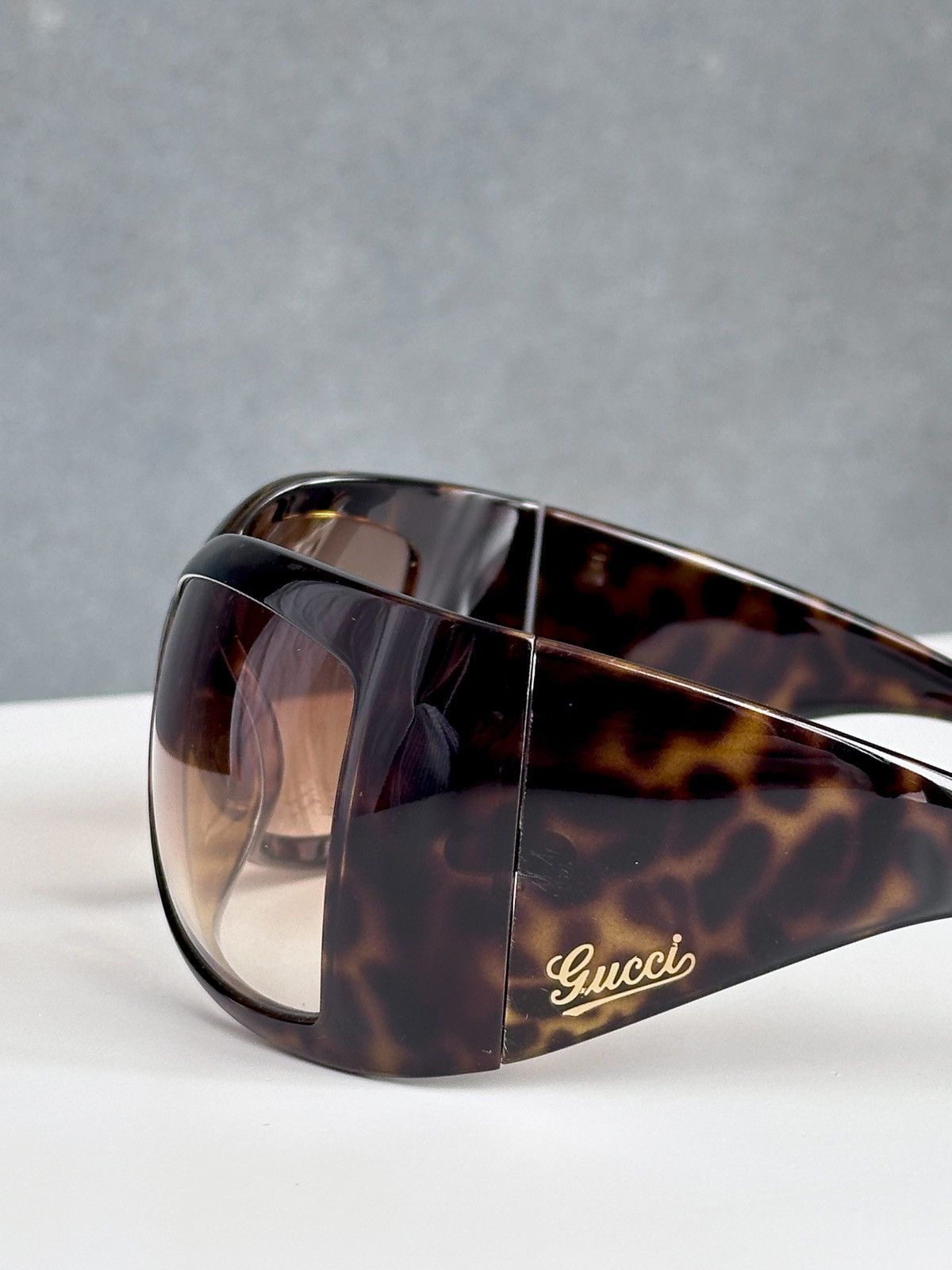 Gucci GUCCI Shield Mask Oversized Sunglasses Leopard GG 2961/S Y2K Size ONE SIZE - 3 Thumbnail