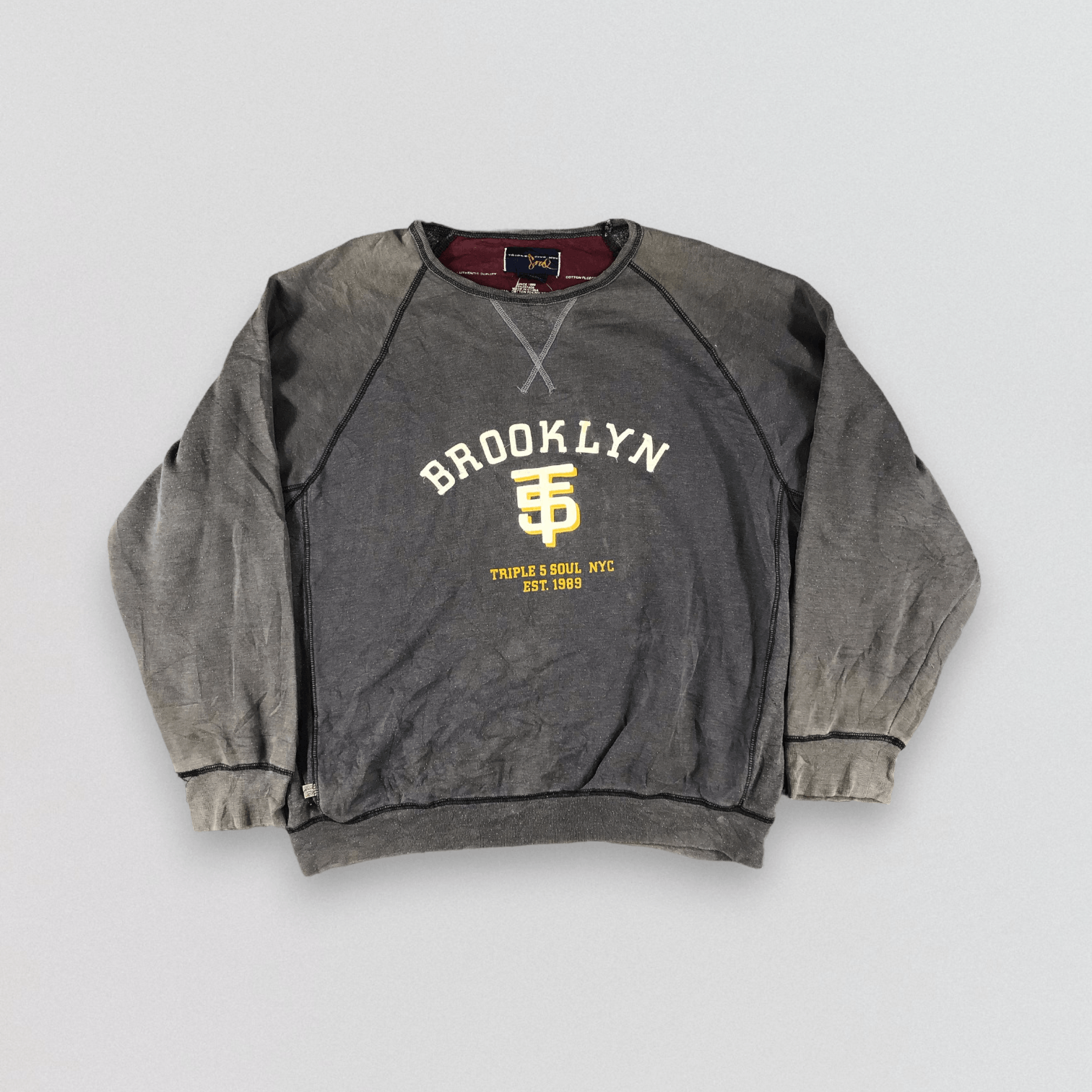 image of Sun Faded Triple 5 Soul Nyc Sweatshirt Crewneck, Men's (Size Large)