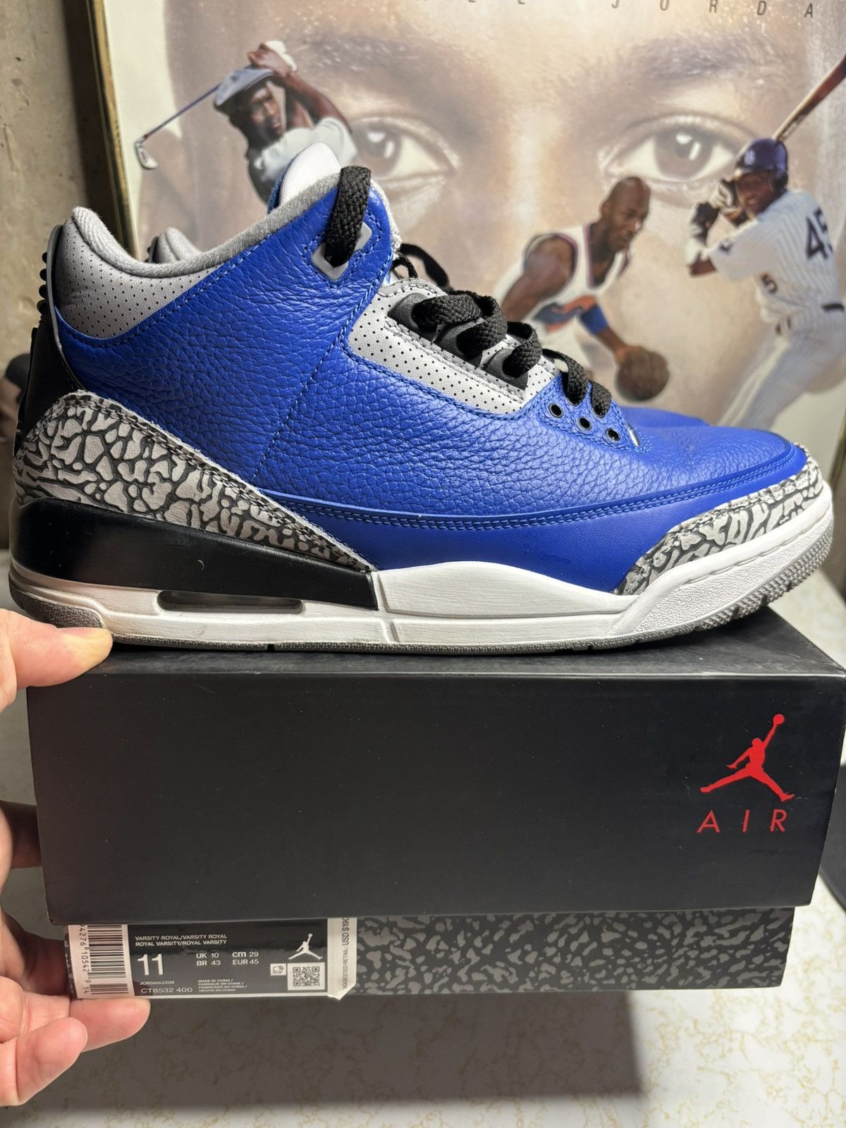 Jordan Brand Air Jordan 3 Retro racer blue Size US 11 / EU 44 - 1 Thumbnail