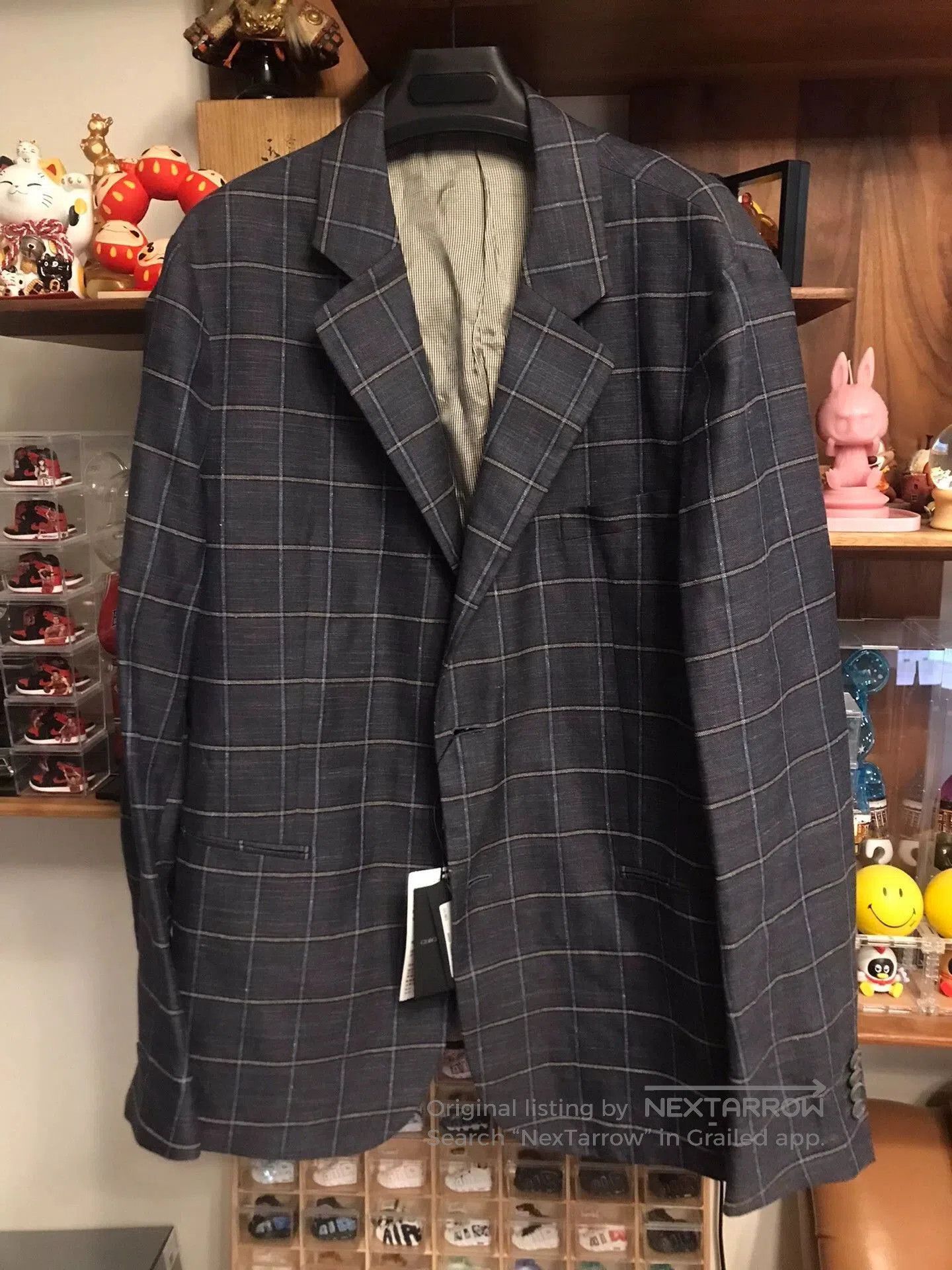 Gray Plaid Blazer - Size XL.