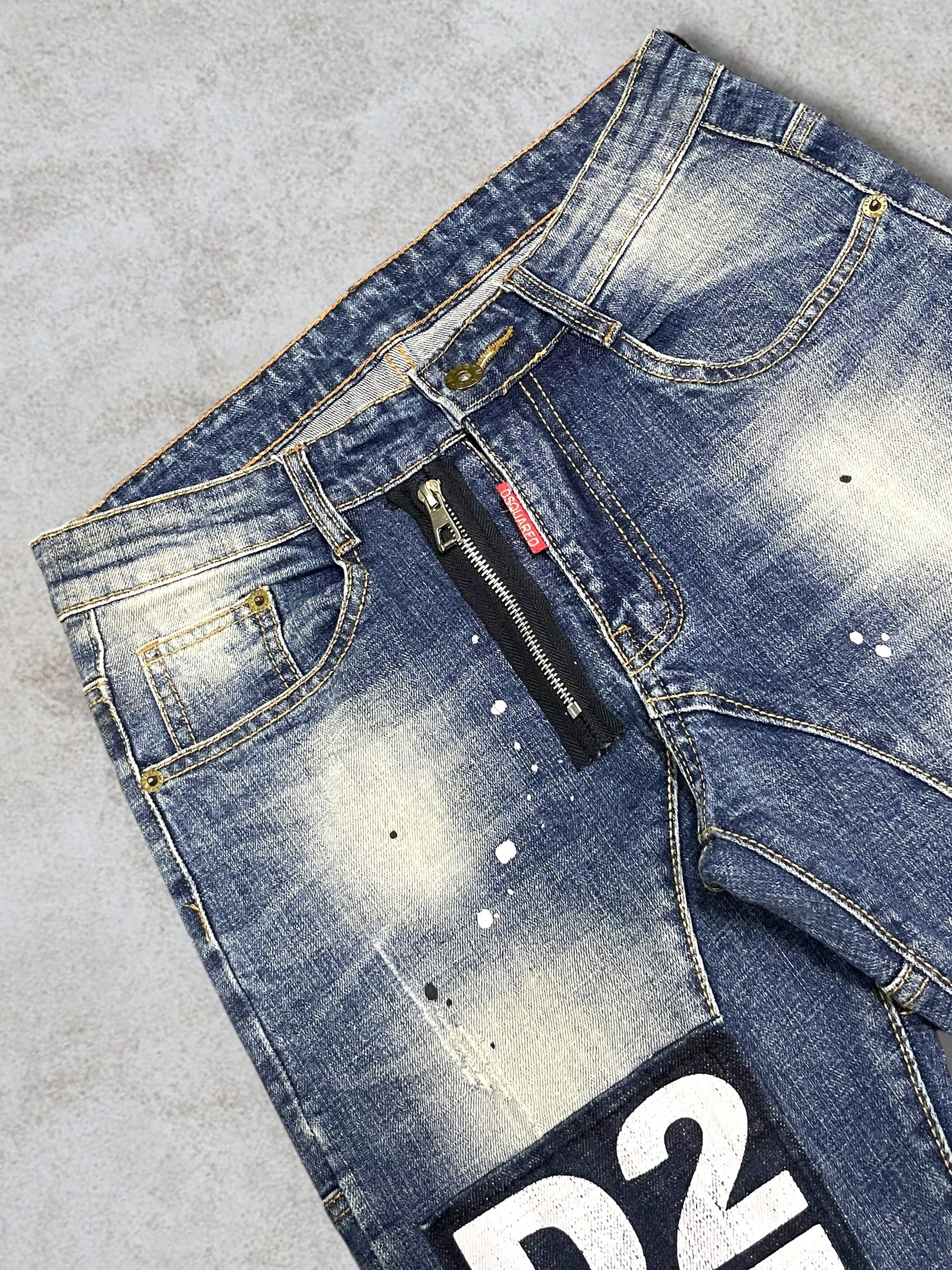 Dsquared2 Dsquared2 Patchwork Spellout Paint Splatter Glamorous Jeans Size US 29 - 6 Thumbnail