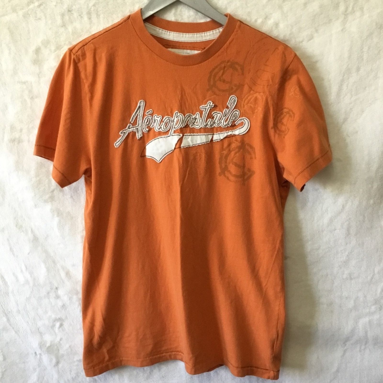 Aeropostale Aeropostale Orange Crewneck Logo Graphic Tee Size US L / EU 52-54 / 3 - 2 Thumbnail