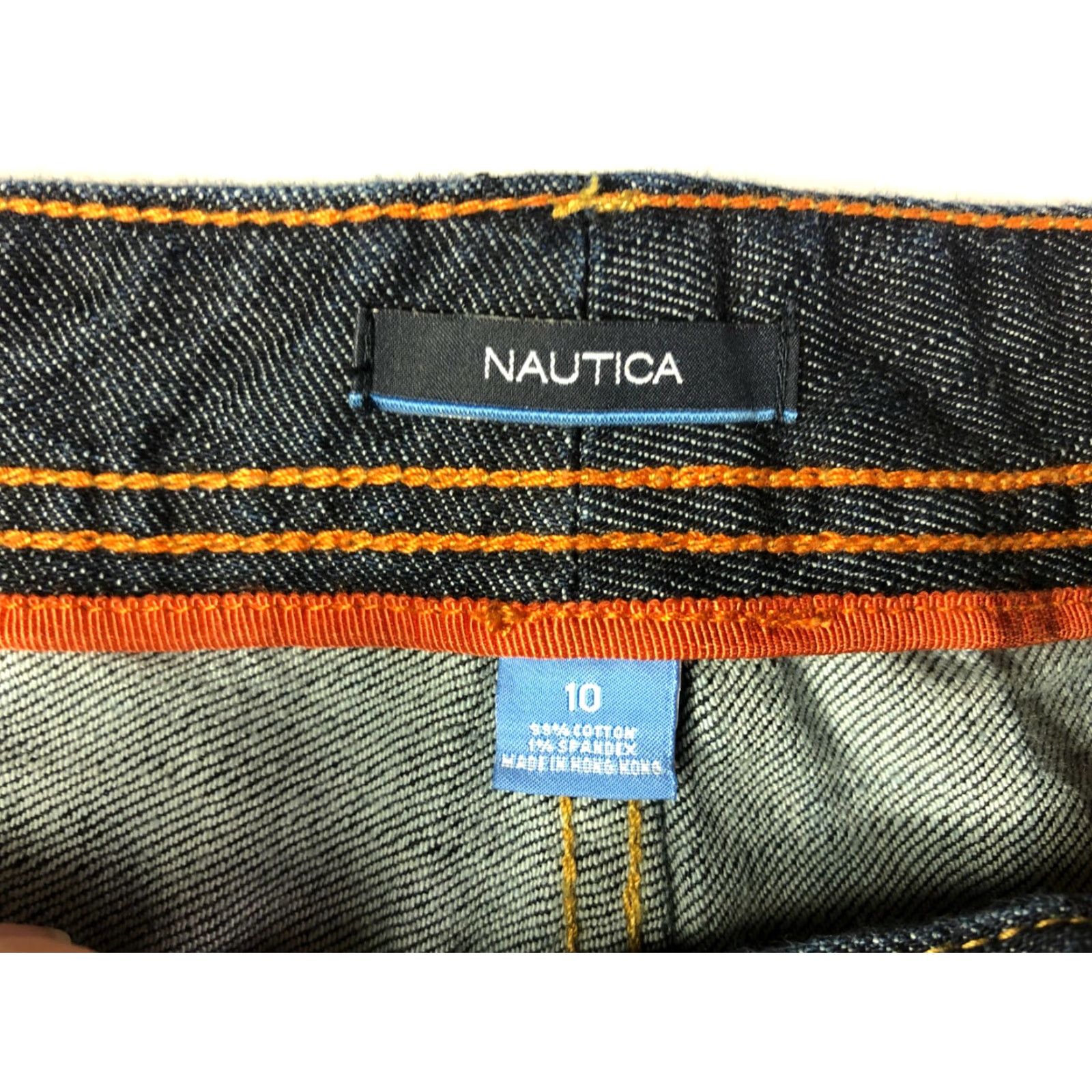 Nautica Nautica Jeans Straight Womens Size 10 30x30 Denim Blue Jeans Regular Fit Mid Rise Cotton Denim Flag Logo Distressed No Zip Size 32" / US 10 / IT 46 - 4 Thumbnail