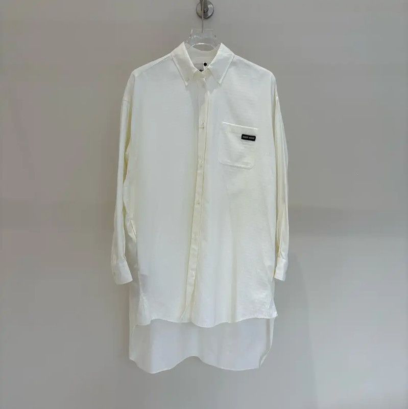 Miu Miu Miu Miu Cotton Printed Long Sleeve Shirt 0089 Size S / US 4 / IT 40 - 1 Thumbnail