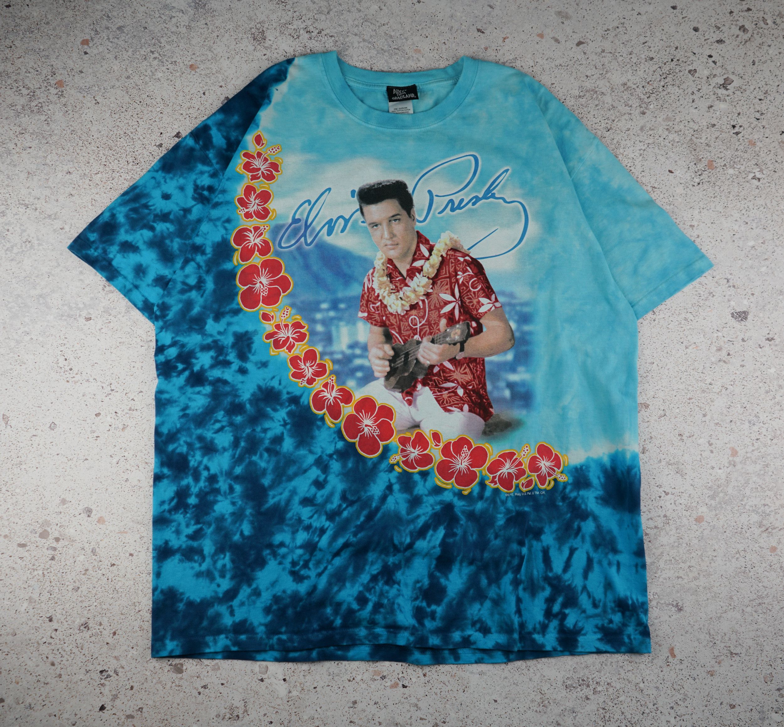 Band Tees × Liquid Blue × Vintage Vintage 90s Elvis Presley Blue Hawaii T Shirt Size US XXL / EU 58 / 5 - 1 Thumbnail