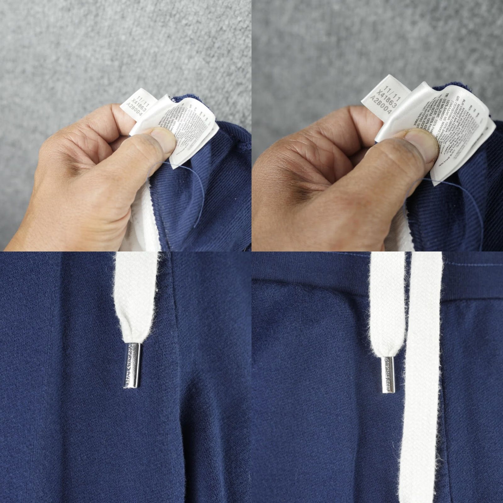 Adidas Adidas Originals Pants Mens Large Blue Fleece Joggers Sweatpants Zip Pockets Size US 33 - 9 Thumbnail