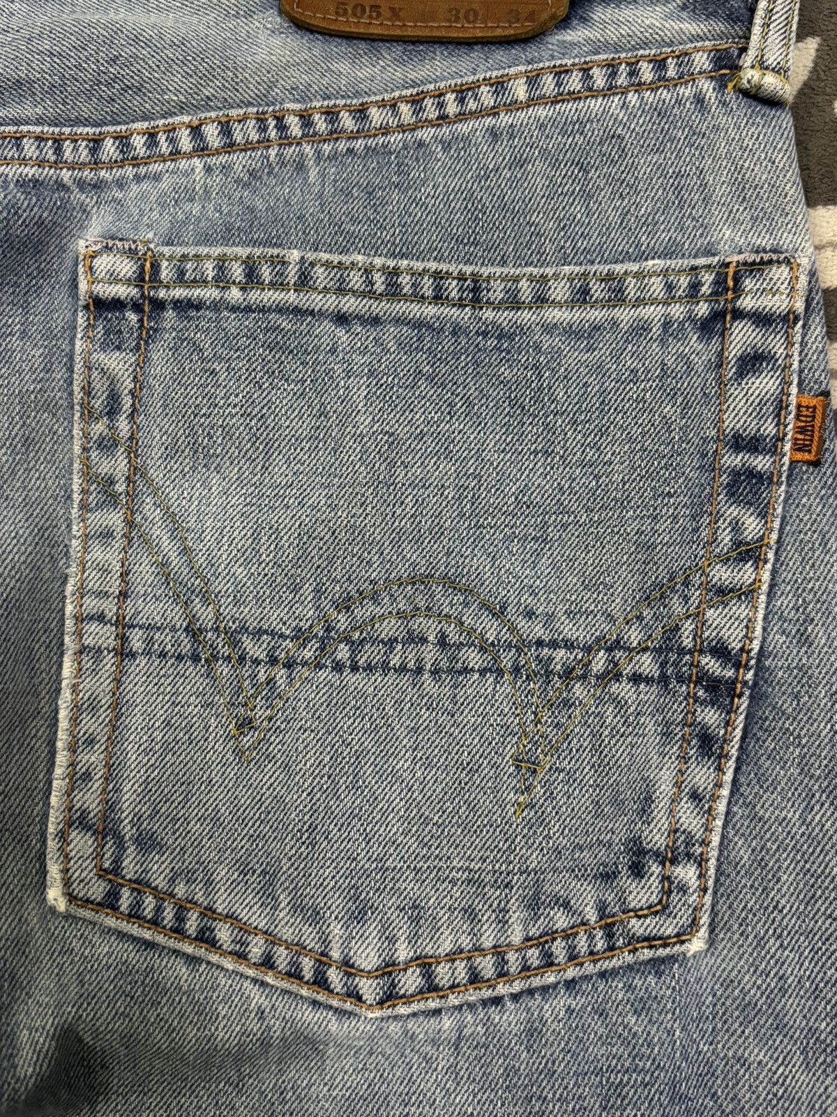 Edwin Vintage Edwin 505X Selvedge Blue Washed Straight Leg Jeans Size US 30 / EU 46 - 14 Thumbnail