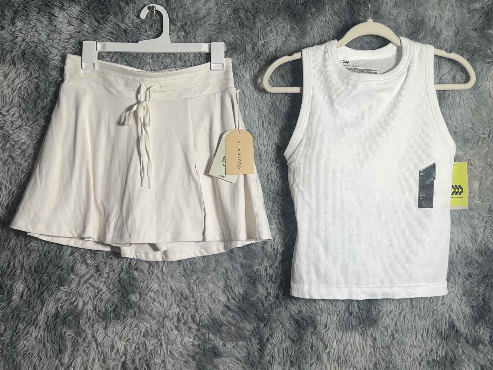 Target Basics White Skort and White Tank Top Set Size 36" / US 14 / IT 50 - 2 Thumbnail