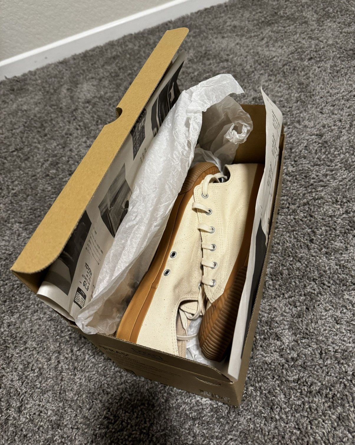 Japanese Brand PRAS SHELLCAP LOW SNEAKERS KINARI/GUM Size US 11 / EU 44 - 6 Thumbnail
