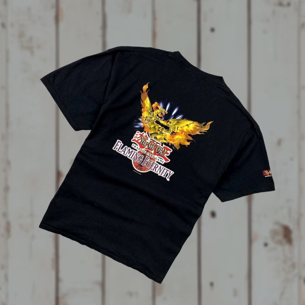 Vintage VINTAGE Yu-Gi-Oh! Flaming 1996 Eternity T-Shirt Men XL Black shirt Shortsleeve Crew Neck Graphic Print Size US XL / EU 56 / 4 - 1 Thumbnail