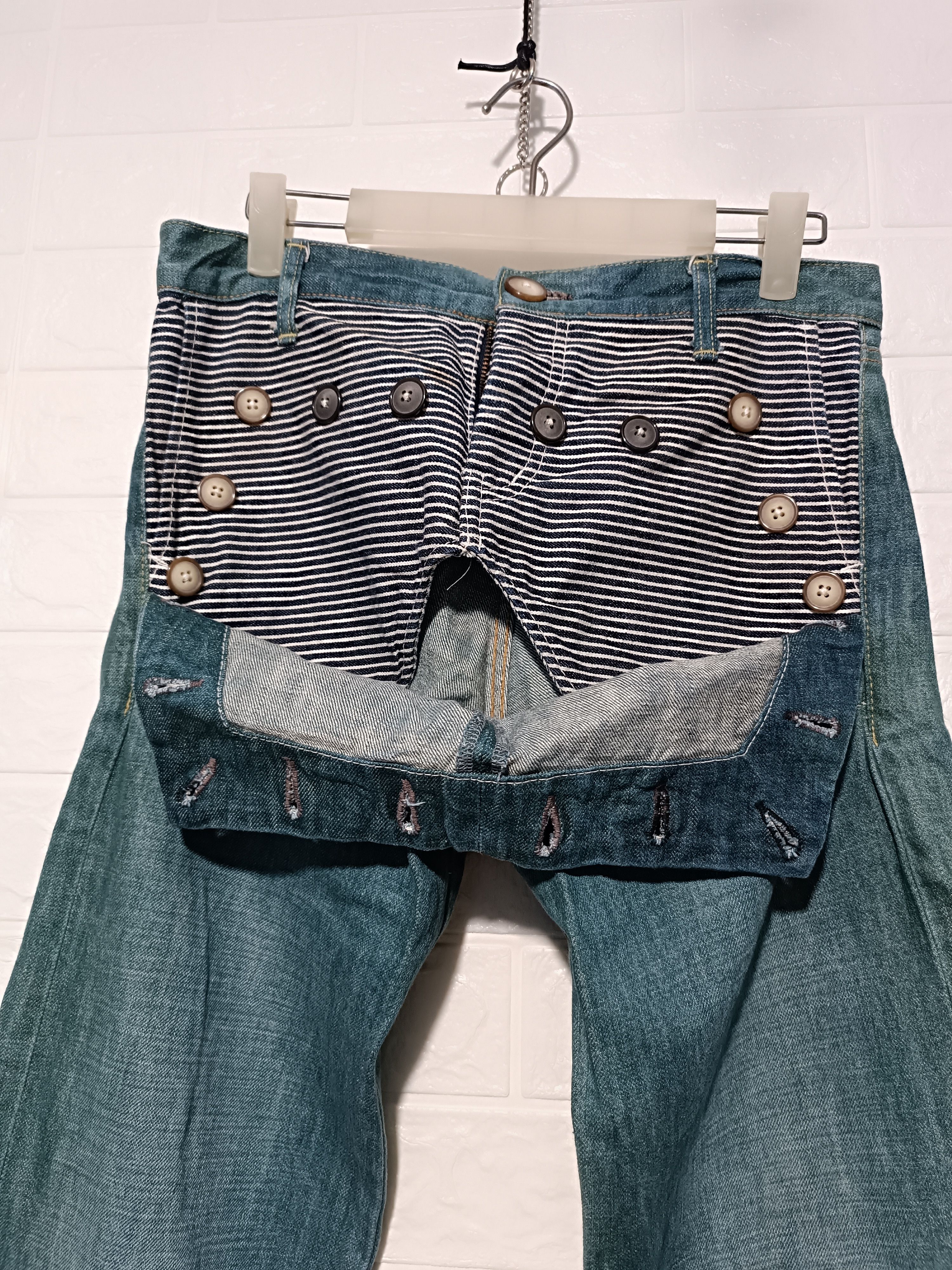 Japanese Brand Deep Blue Clown Hickory Pants Denim Size 30" / US 8 / IT 44 - 3 Thumbnail